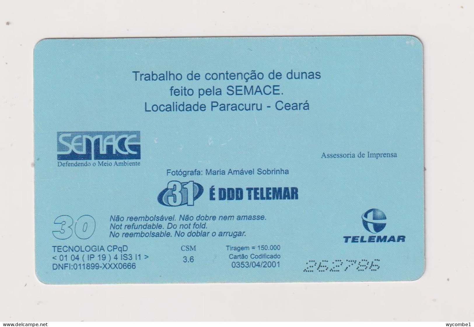 BRASIL -  Paracuru Inductive  Phonecard - Brésil