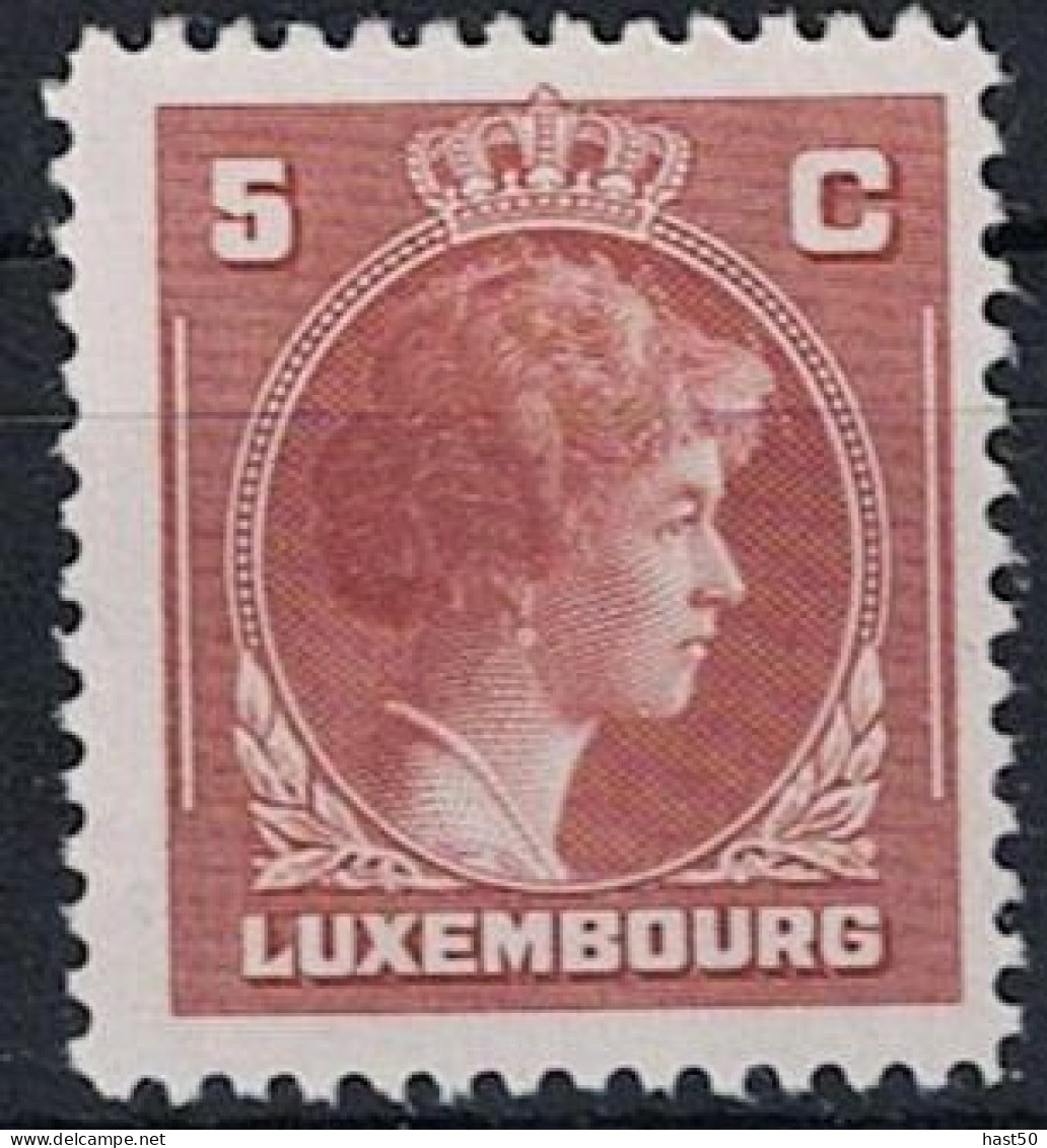 Luxemburg - Großherzogin Charlotte "Rechtsprofil" Größeres Format (MiNr: 347) 1944 - Postfrisch ** MNH - 1944 Charlotte Rechtsprofil