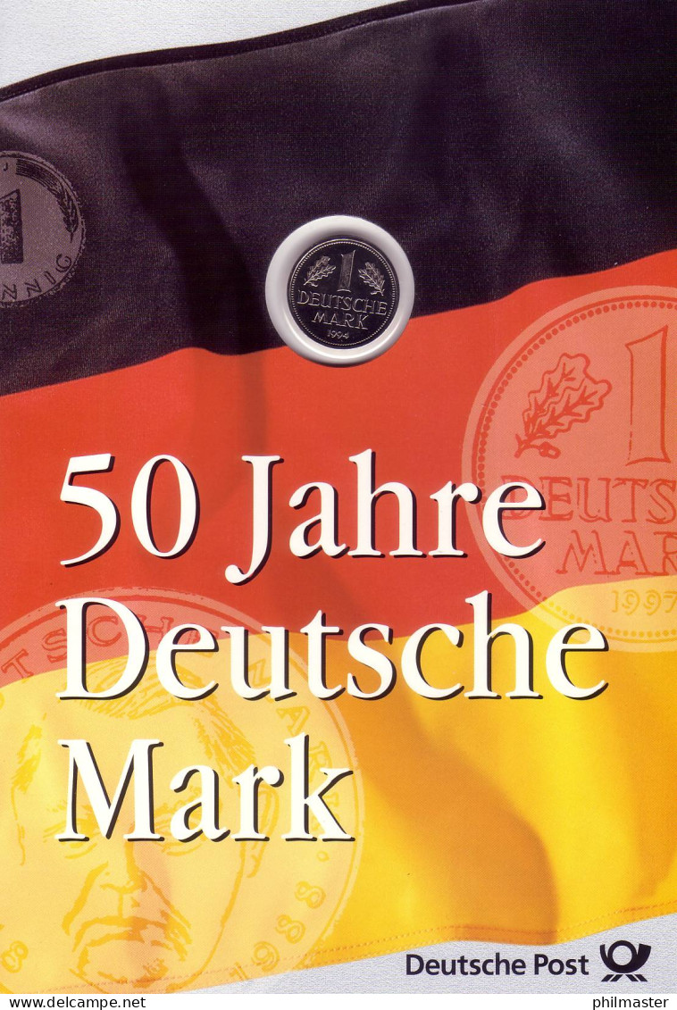 Numis-Gedenkblatt 50 Jahre Deutsche Mark 1998 Mit 1-DM-Kursmünze - Numisbriefe