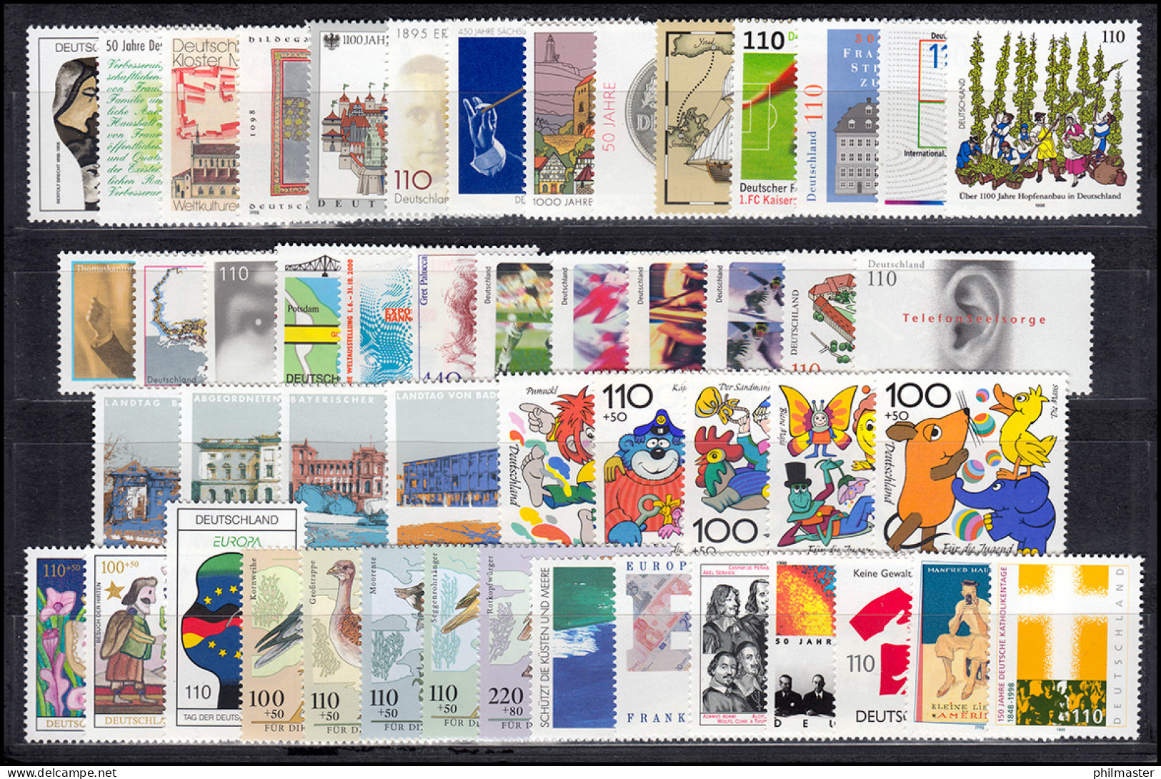 1965-2026 Bund-Jahrgang 1998 Komplett Postfrisch ** - Annual Collections