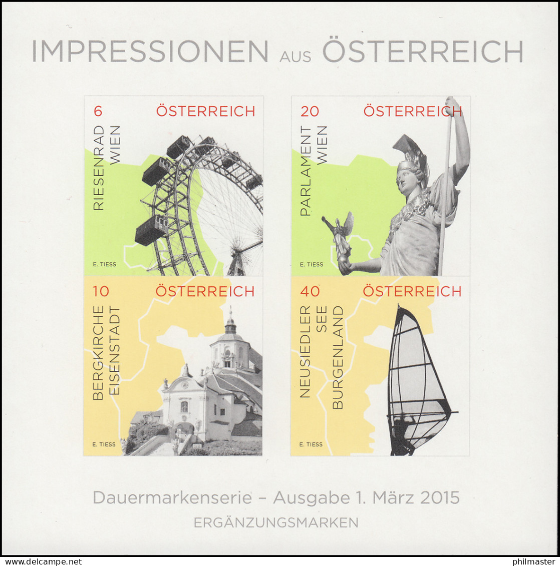 3183-3198 Impressionen Aus Österreich, Zwei Folienblätter, Sonderdrucke Der Post - Probe- Und Nachdrucke