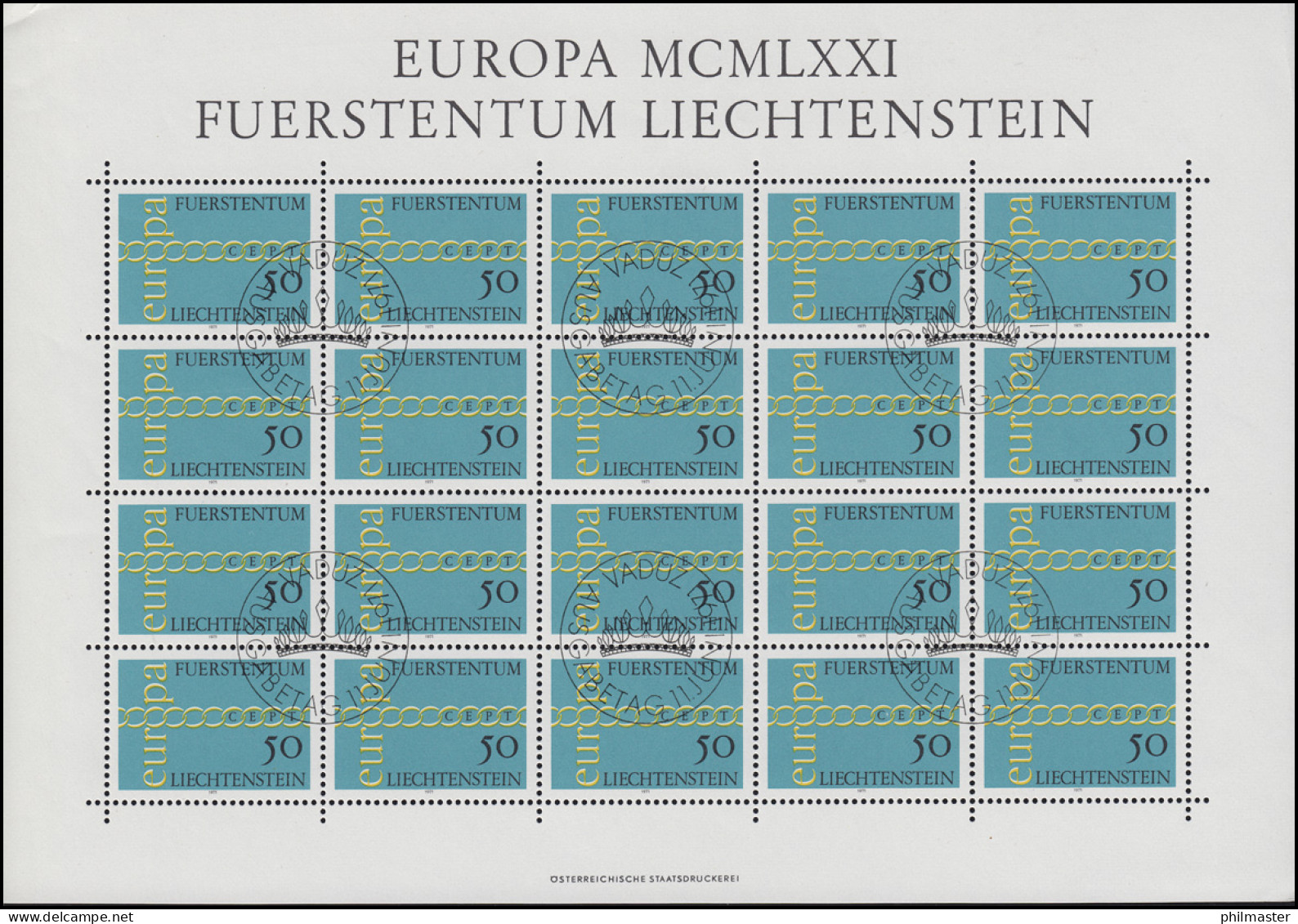 545 Europa / CEPT 1971, Kleinbogen ESSt - Used Stamps