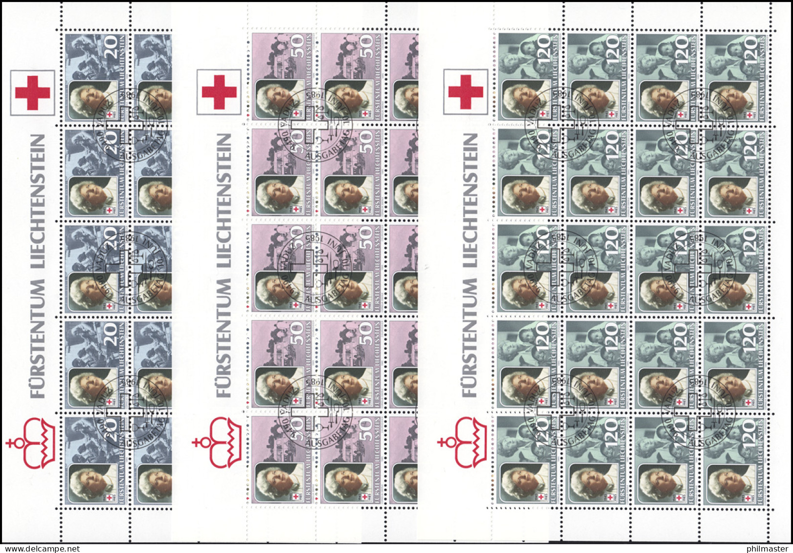 875-877 Rotes Kreuz 1985, 3 Werte, Kleinbogen-Satz ESSt - Gebruikt
