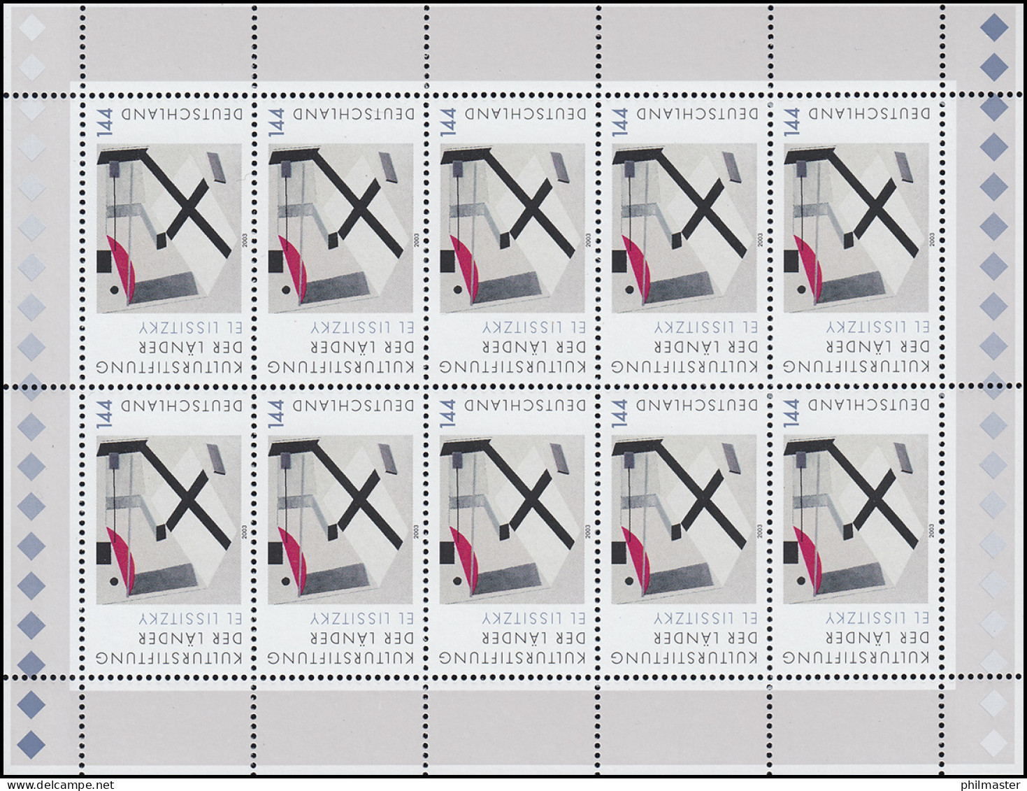 2308 Kulturstiftung Der Länder El Lissitzky - 10er-Bogen ** Postfrisch - 2001-2010