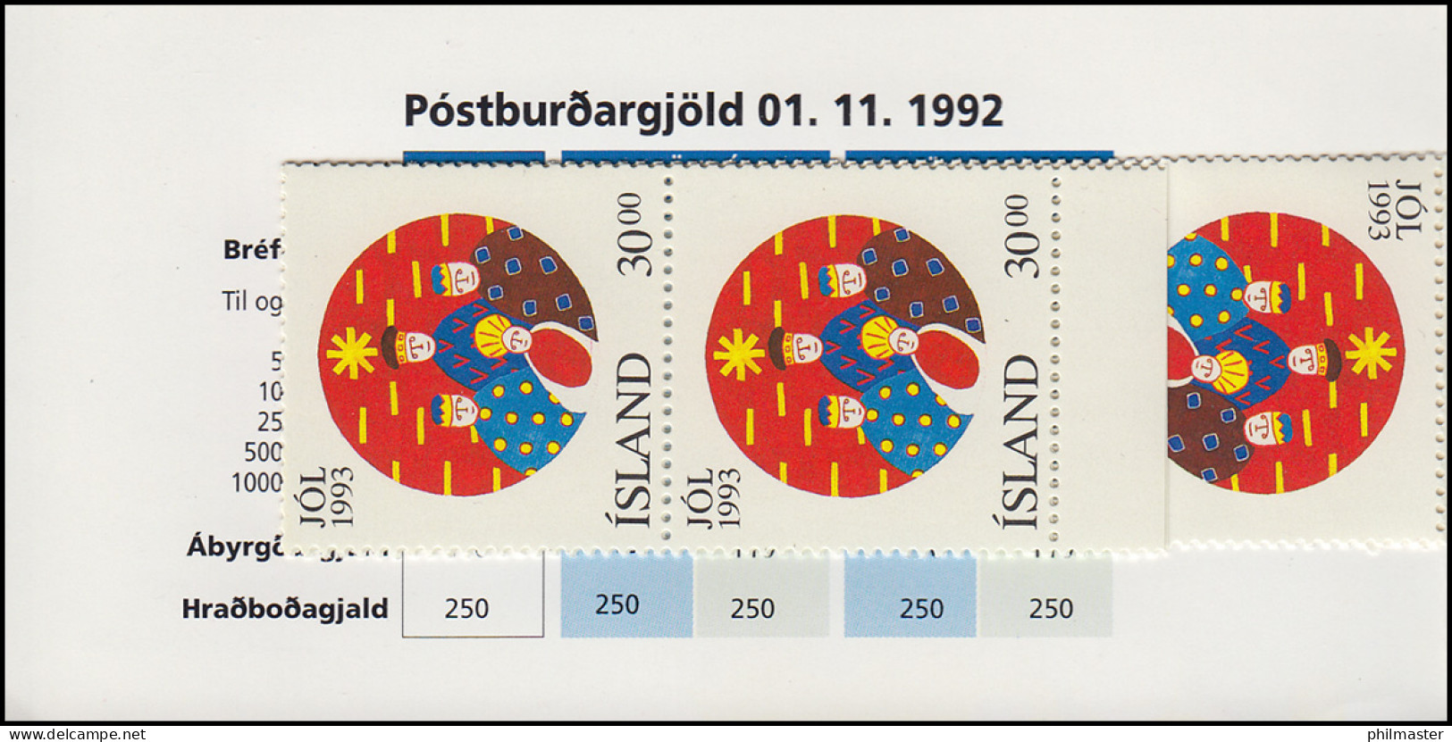 Island Markenheftchen 795 Weihnachten, 300 Kr. 1993, ** Postfrisch - Postzegelboekjes
