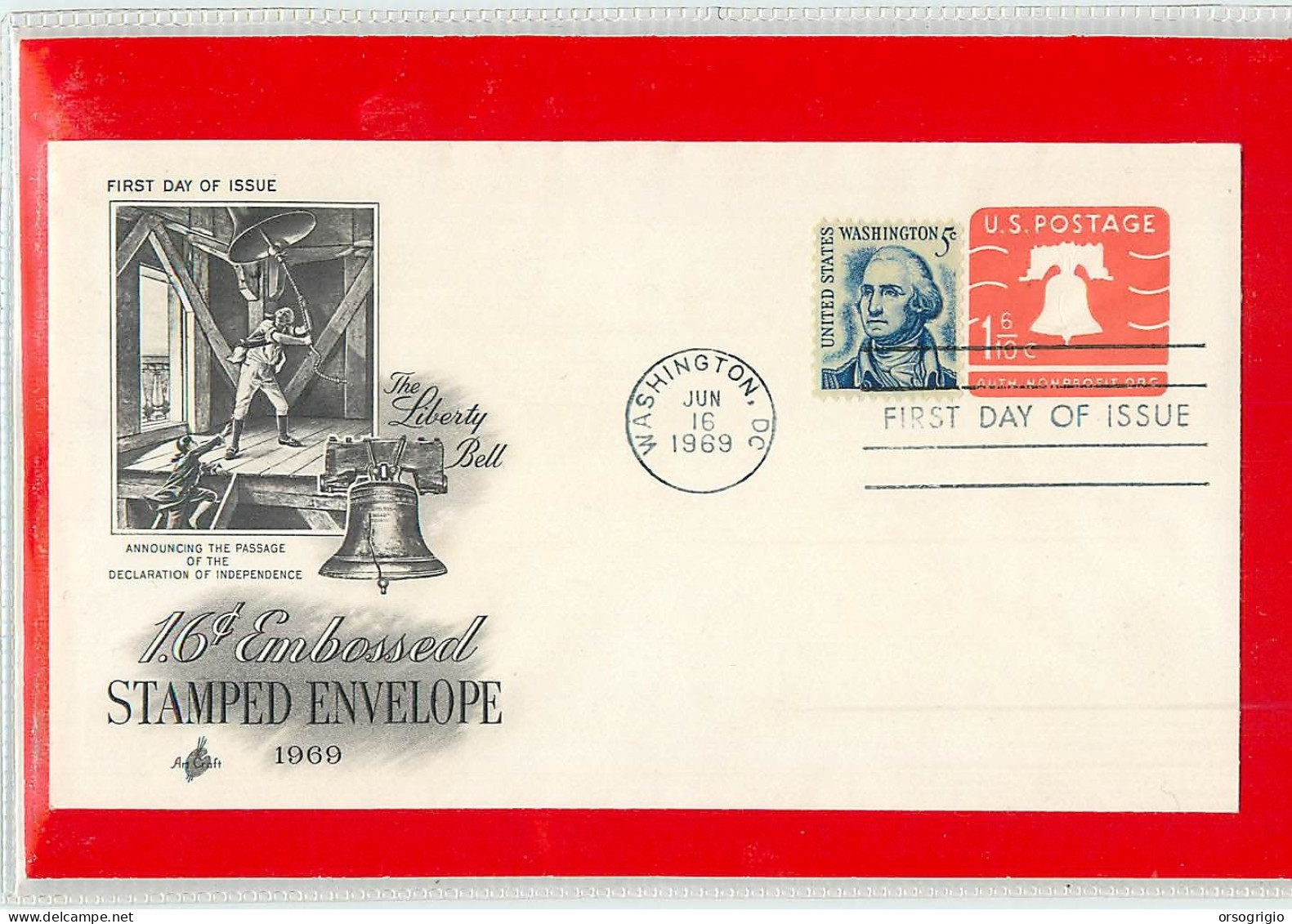 USA - EMBOSSED STAMPED ENVELOPE - FDC 1969 - 1961-80