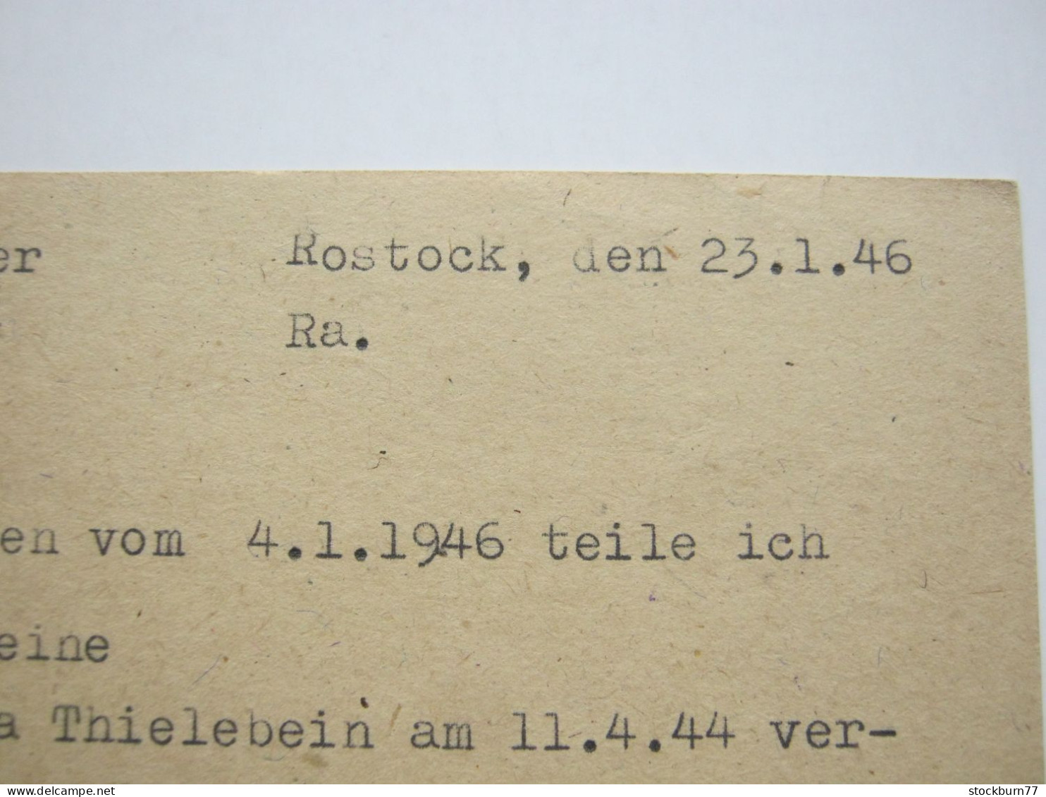 1946 , SEESTADT ROSTOCK , Stempel Auf 6 Pfg. AM - Post Karte , Abs. Aus Rostock - Postwaardestukken