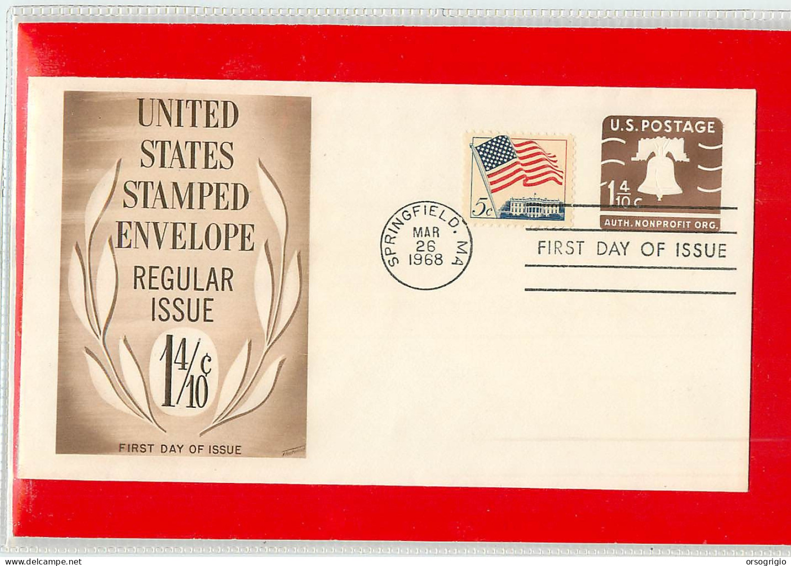 USA - EMBOSSED STAMPED ENVELOPE - FDC 1968 1.4c. - 1961-80