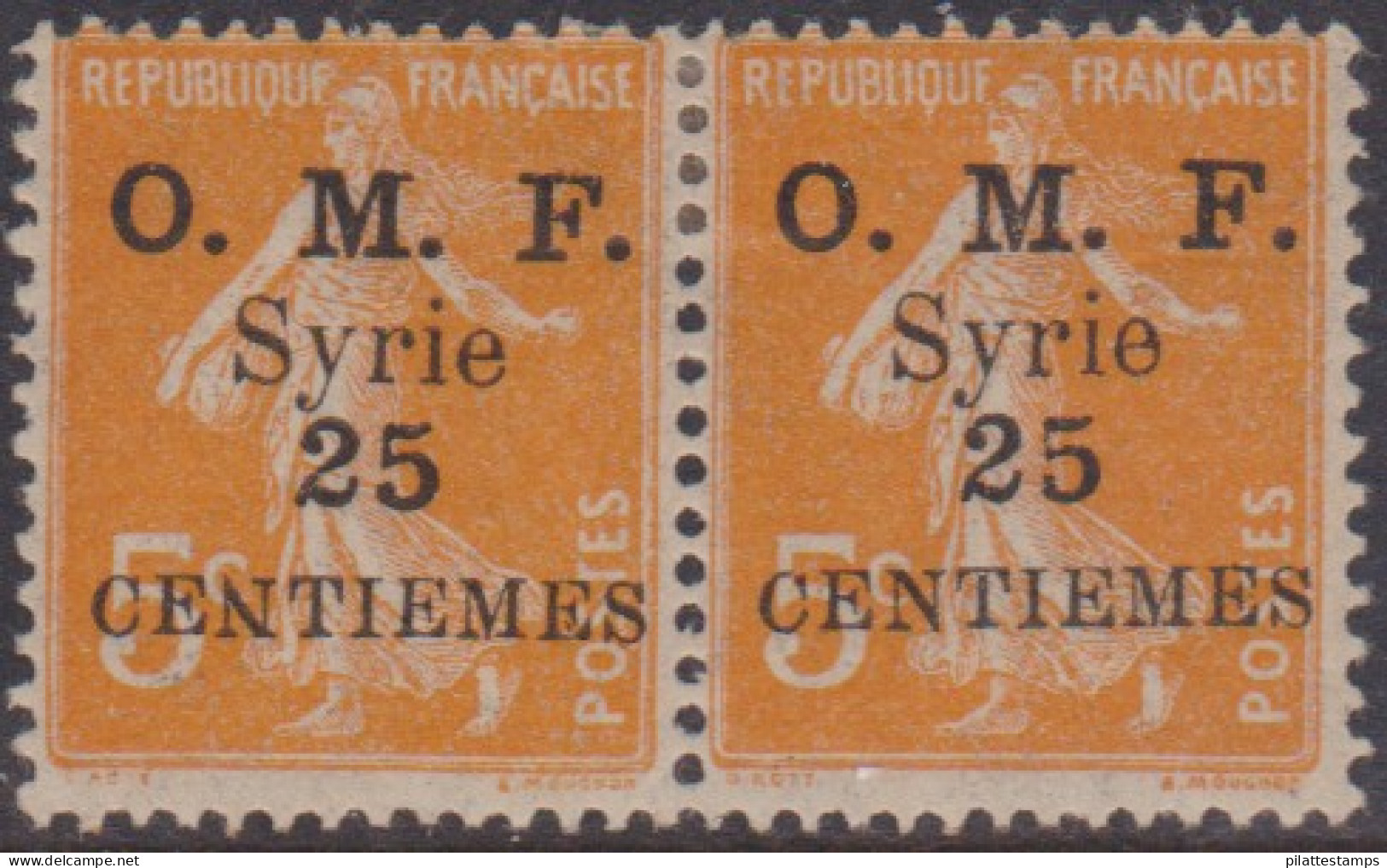 Syrie  85+85c* Variété "n" Renversé Tenant à Normal - Andere & Zonder Classificatie