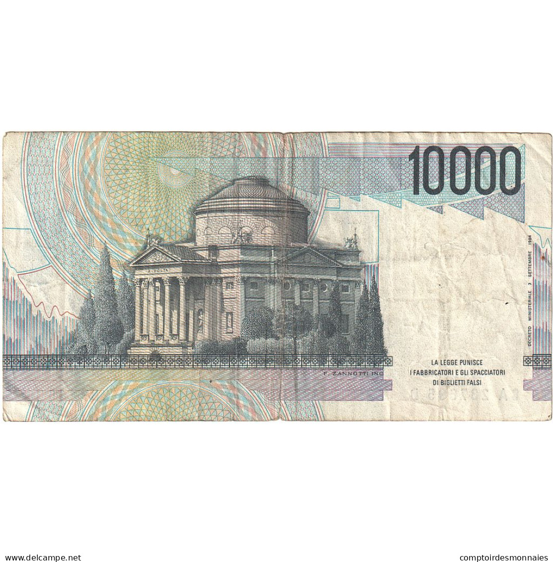 Billet, Italie, 10,000 Lire, KM:112d, TTB - 10.000 Lire