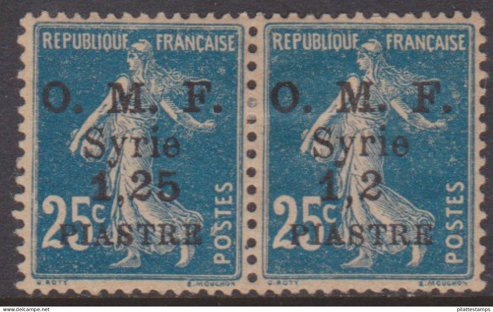 Syrie  61+61a** Variété Sans Le "5" Tenant à Normal - Autres & Non Classés