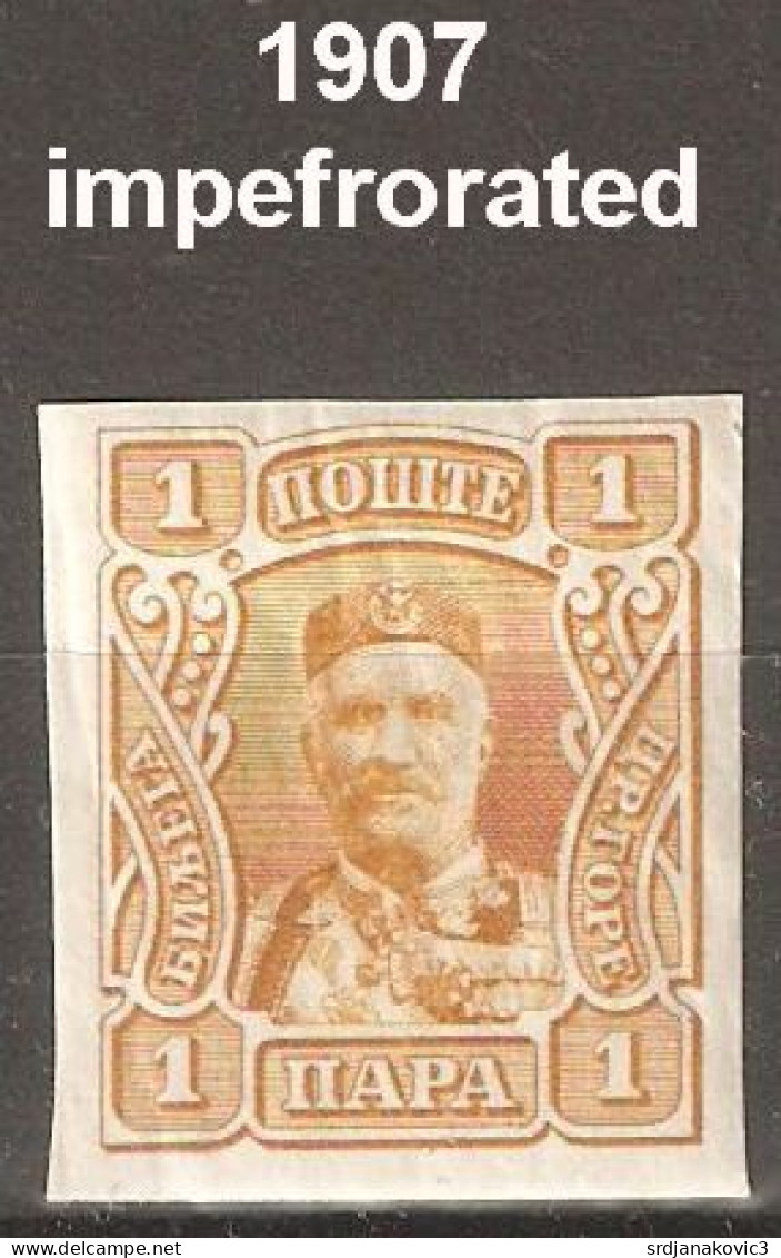 Montenegro 1907 Imperforated - Montenegro