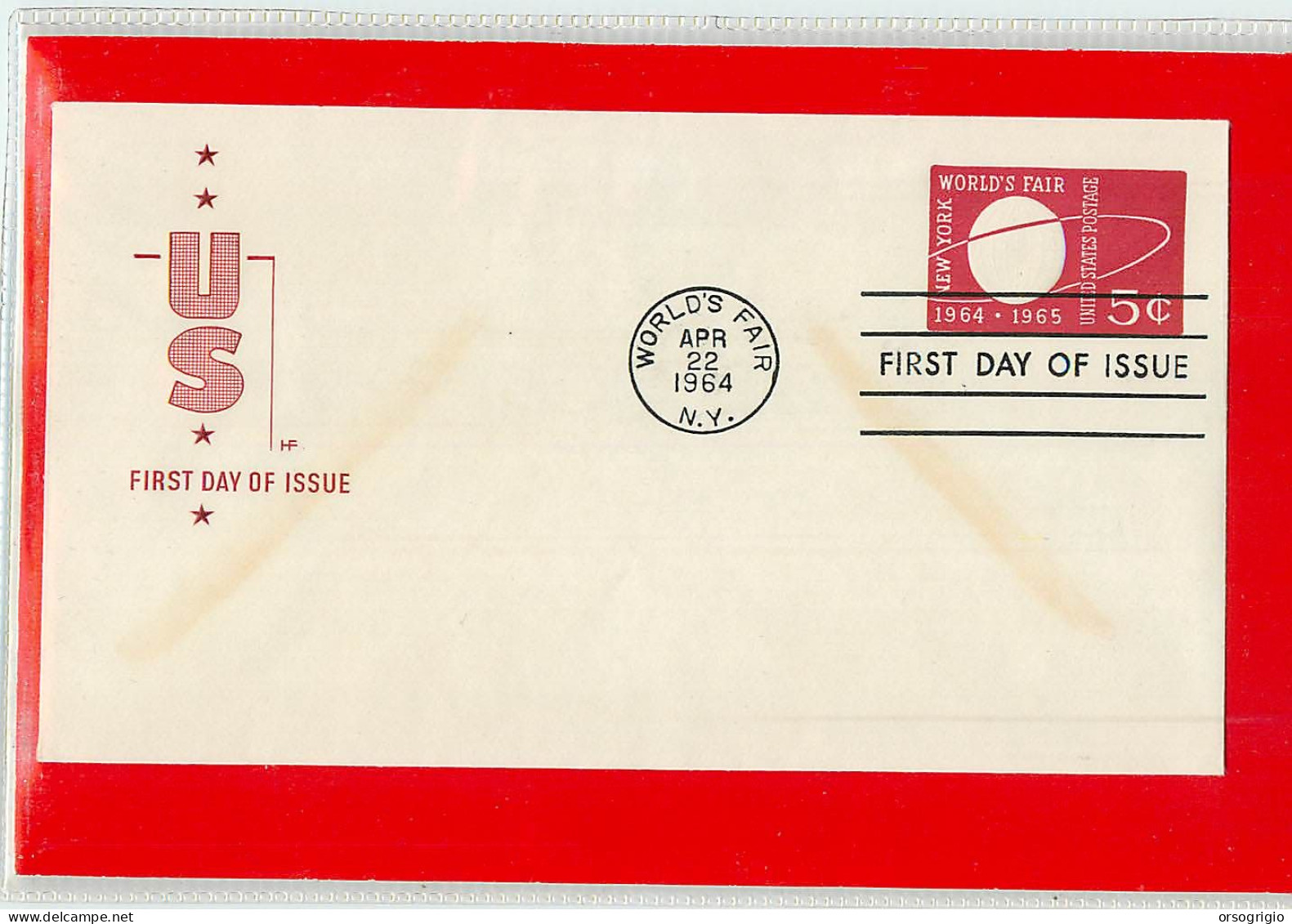 USA - EMBOSSED STAMPED ENVELOPE - FDC 1964  5c. - 1961-80