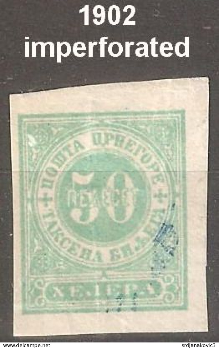 Montenegro 1902 Imperforated - Montenegro