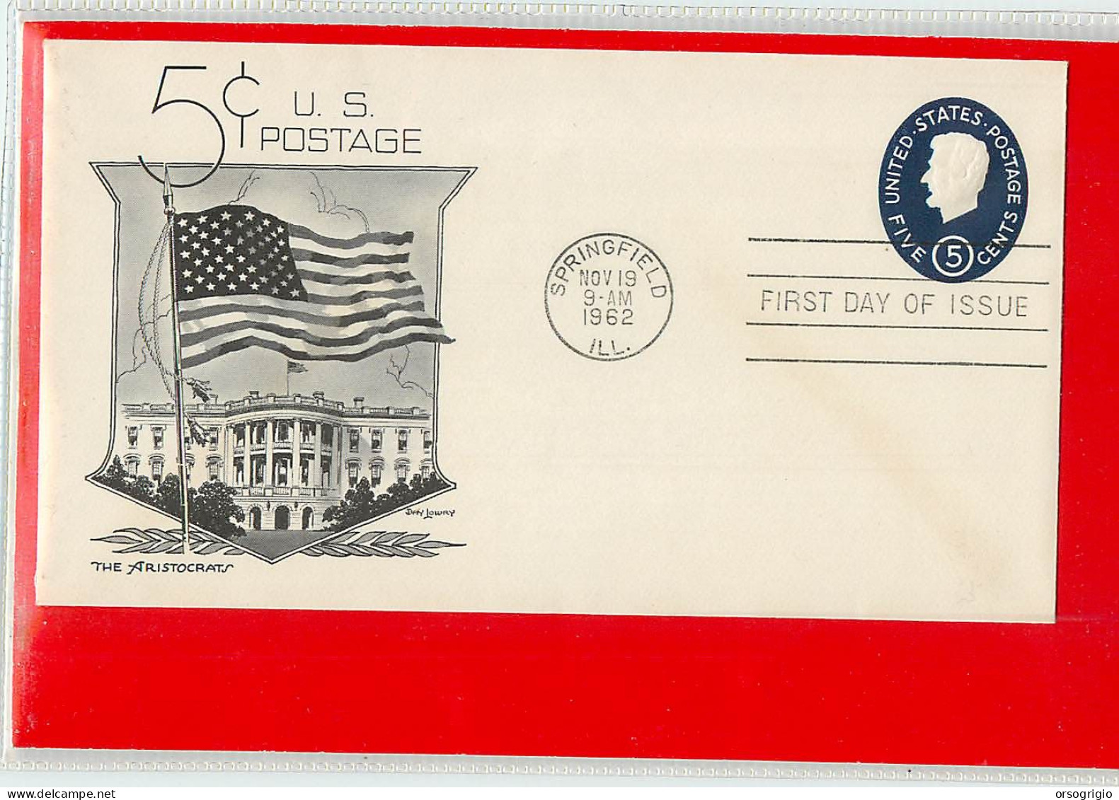 USA - EMBOSSED STAMPED ENVELOPE - FDC 1962  5c. - 1961-80