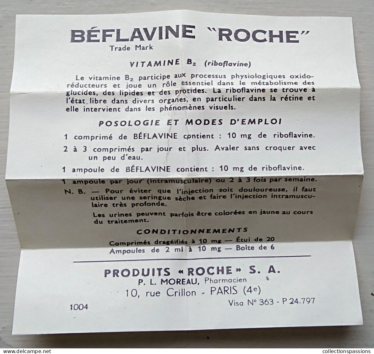 - Ancienne Boite De 6 Ampoules. Béflavine "Roche" - Objet Ancien De Collection - Pharmacie - - Attrezzature Mediche E Dentistiche