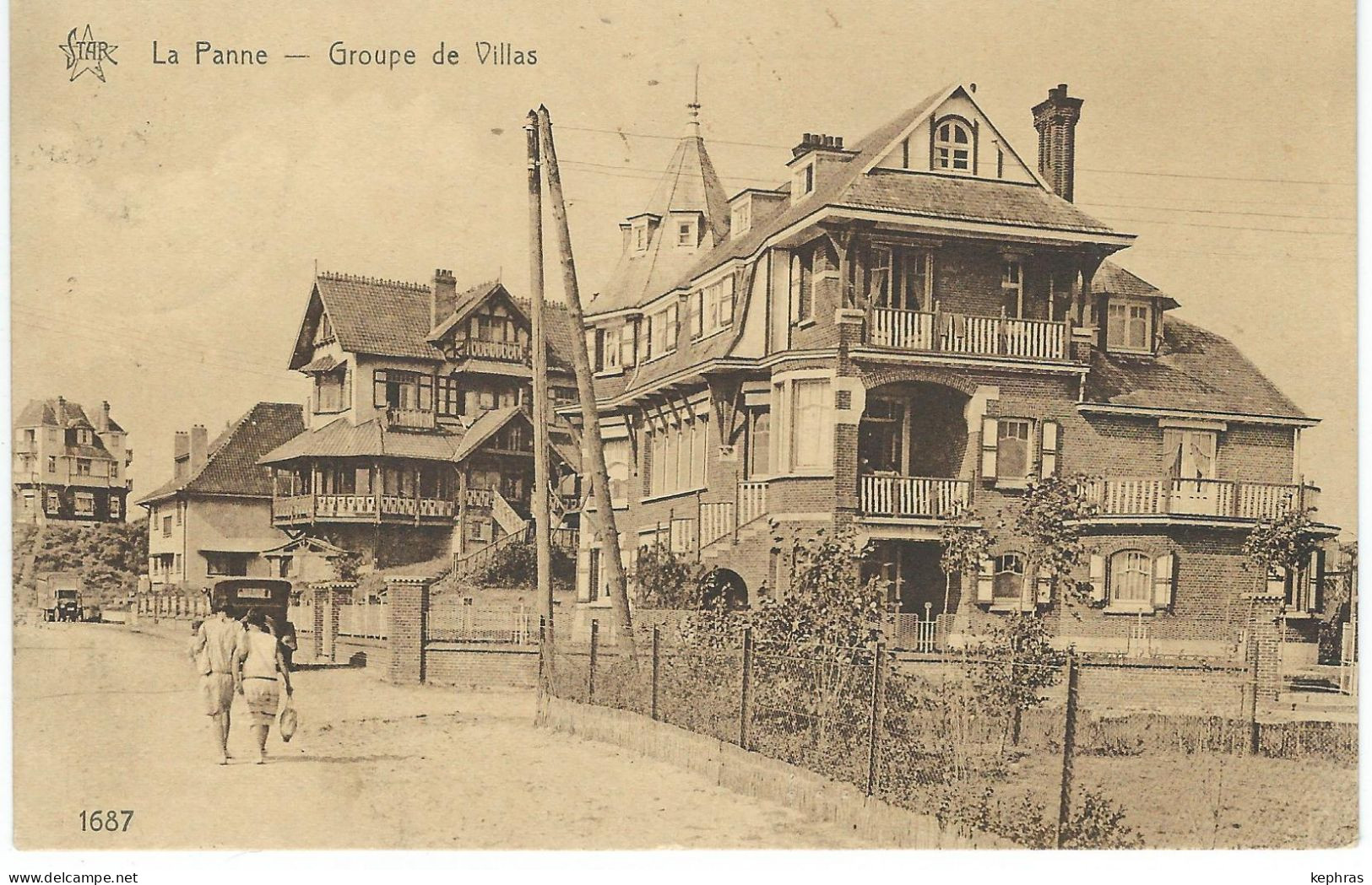 LA PANNE : Groupe De Villas - CPA PEU COURANTE Cachet De La Poste 1930 - De Panne