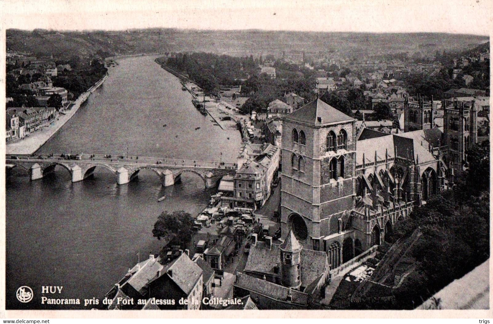 Huy - Panorama Pris Du Fort Au Dessus De La Collégiale - Huy