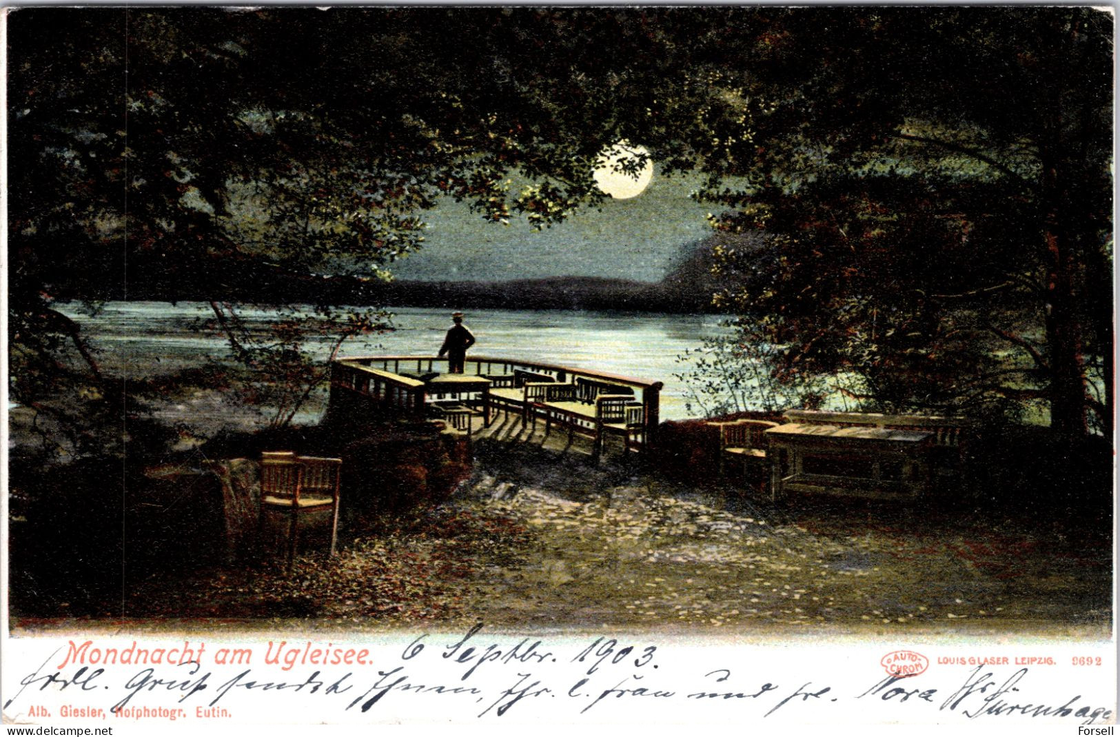 Mondnacht Am Ugleisee (Stempel: Gremsmühlen , 1903 Nach Norwegen) - Malente-Gremsmühlen