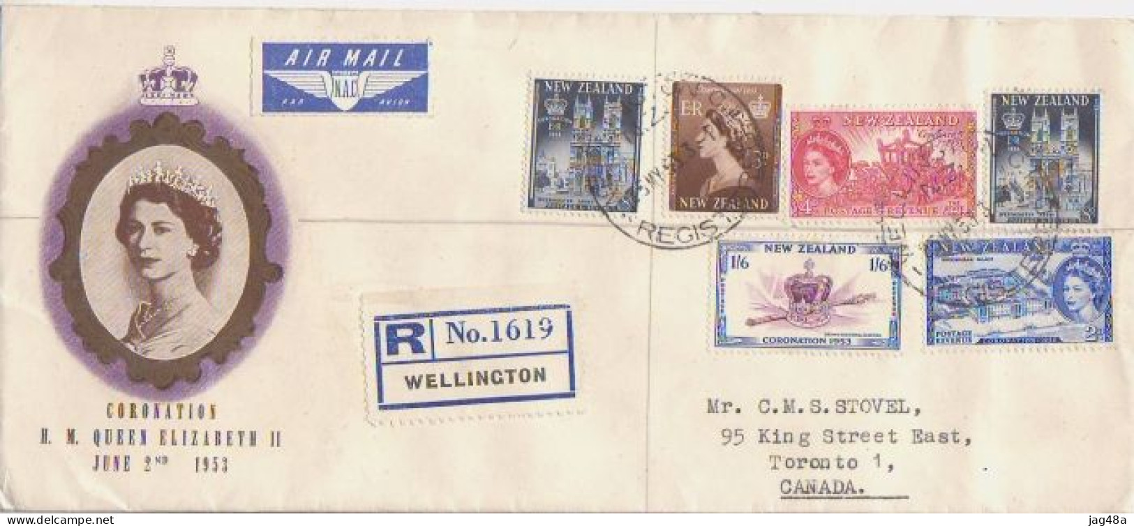 NEW ZELAND. 1953/Wellington, Envelope/Coronation H.M.Queen Elizabeth II. - Cartas & Documentos