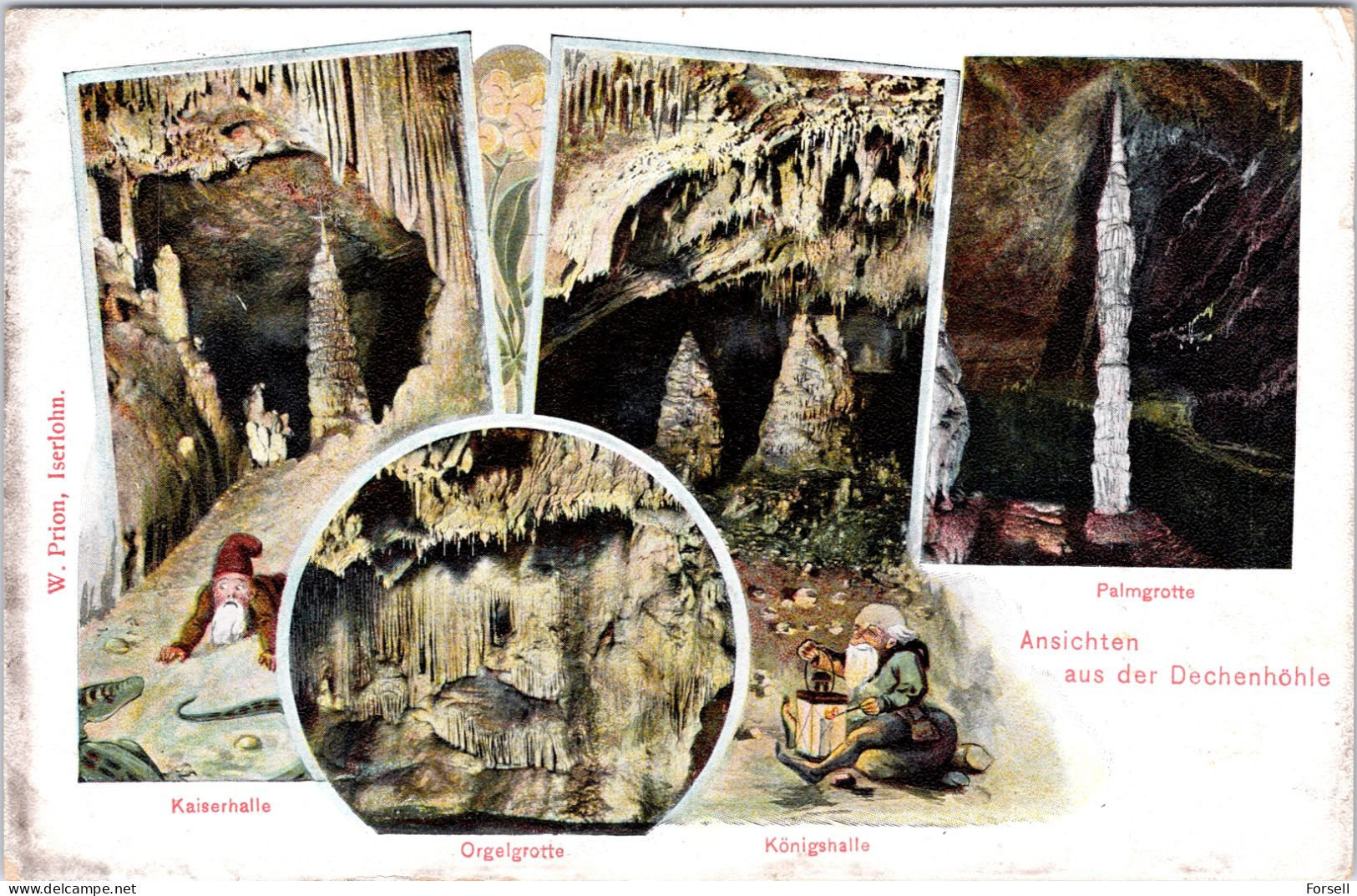 Ansichten Aus Der Dechenhöhle (Bahnpost Stempel: Hagen-Dieringhausen , 1908 Nach Norwegen) - Iserlohn