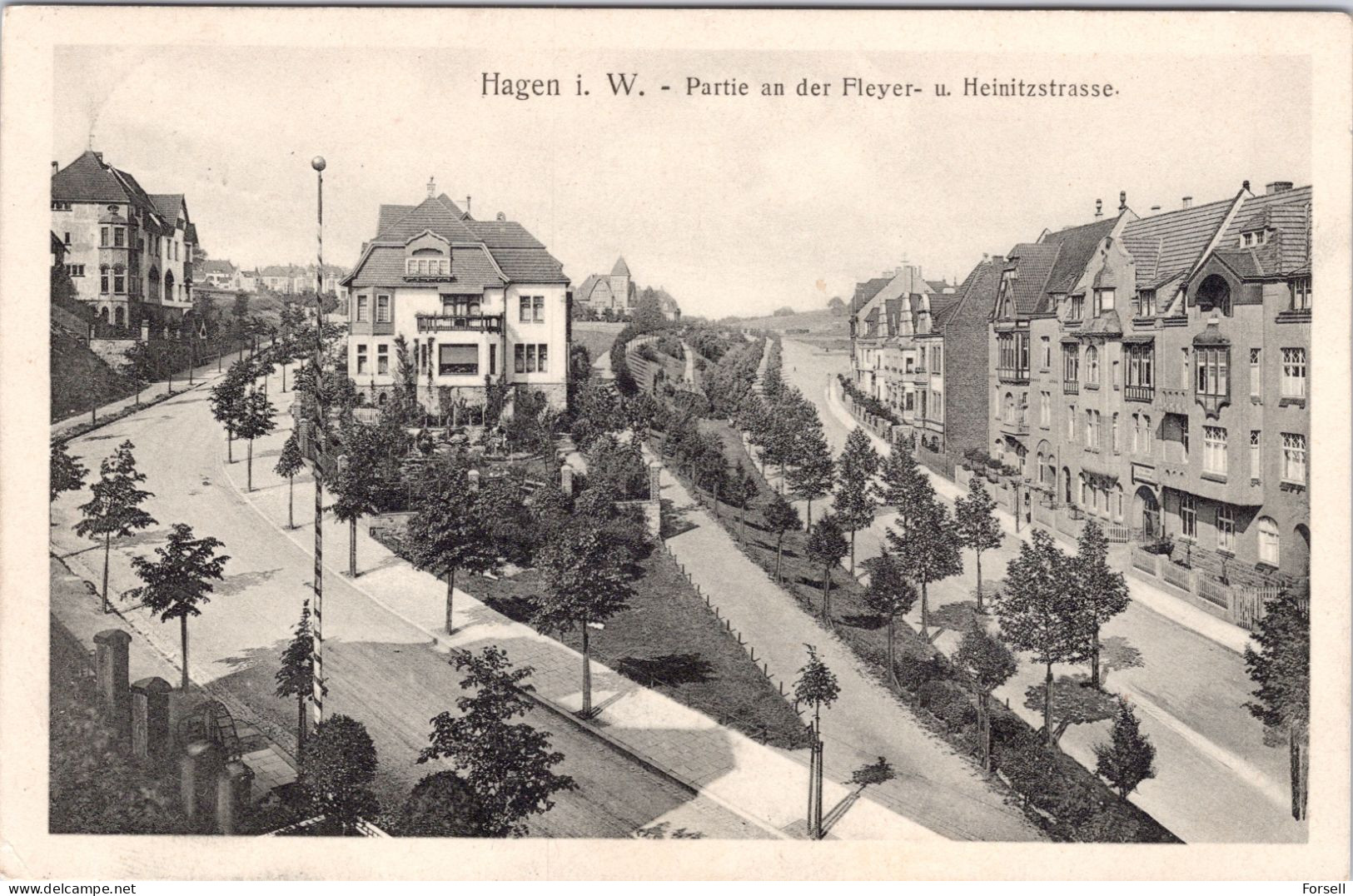 Hagen I.W. , Partie An Der Fleyer- & Heinitzstrasse  (Stempel: Hagen , 1910) - Hagen