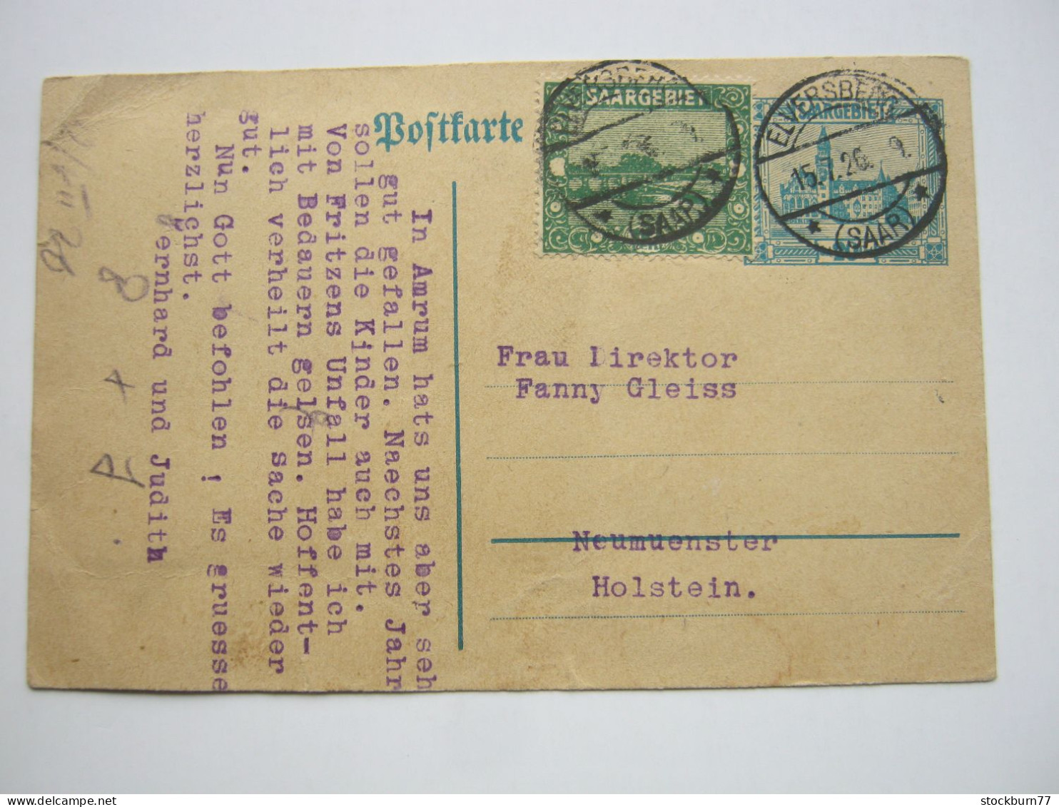 1926 , ELVERSBERG , Klarer Stempel Auf Ganzsache - Postal Stationery