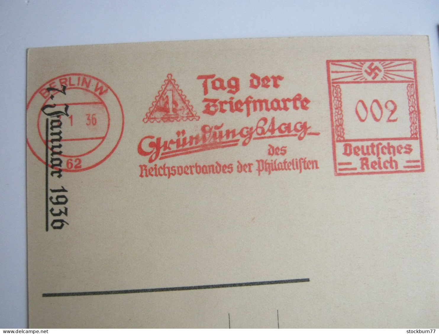 1936 , 2 Privatganzsachen " Tag Der Briefmarke " , 1 Mal Mit Freistempel - Interi Postali Privati