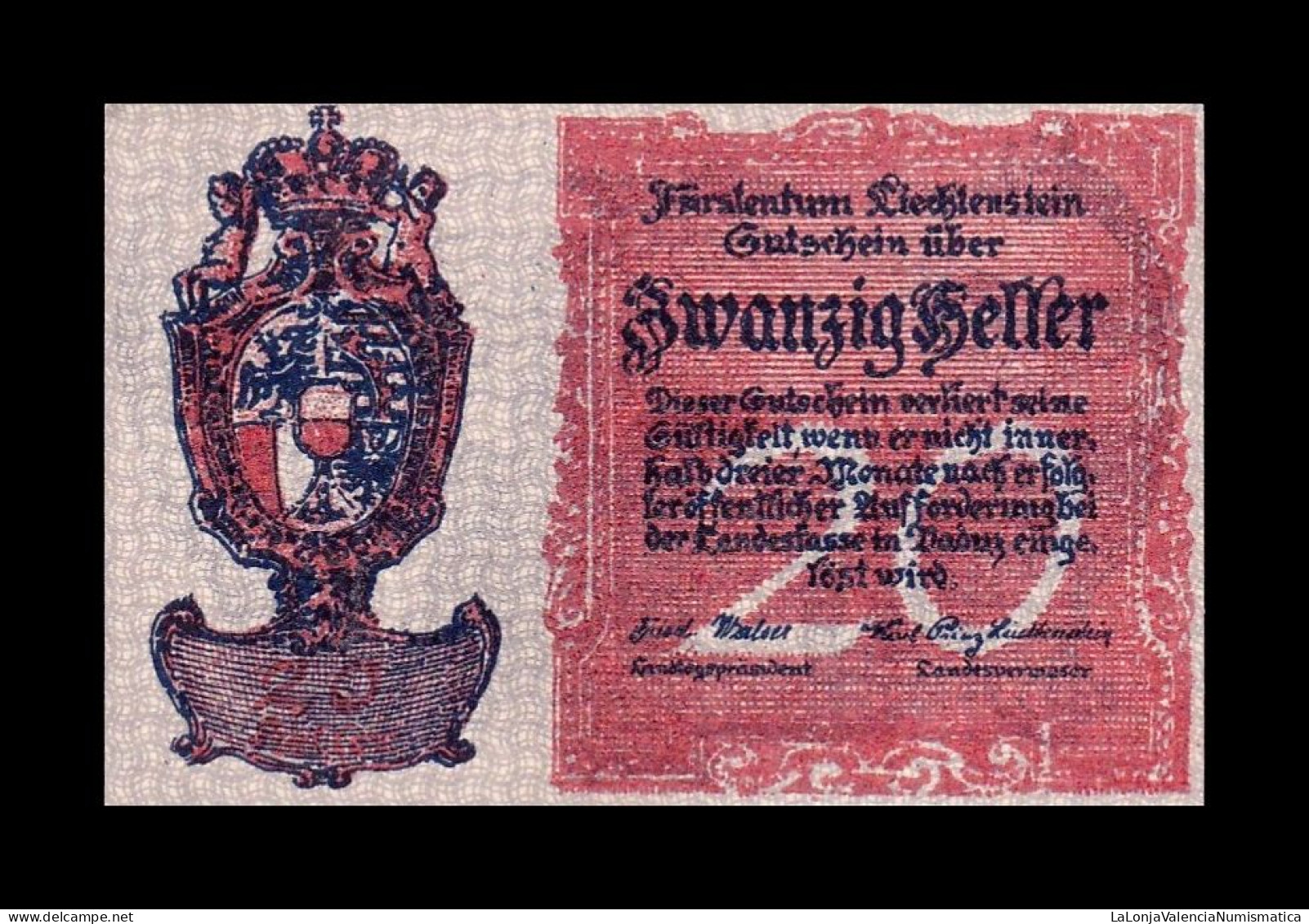 Liechtenstein Full Set  10 20 50 Heller 1920 Pick 1 2 3 Sc Unc - Liechtenstein