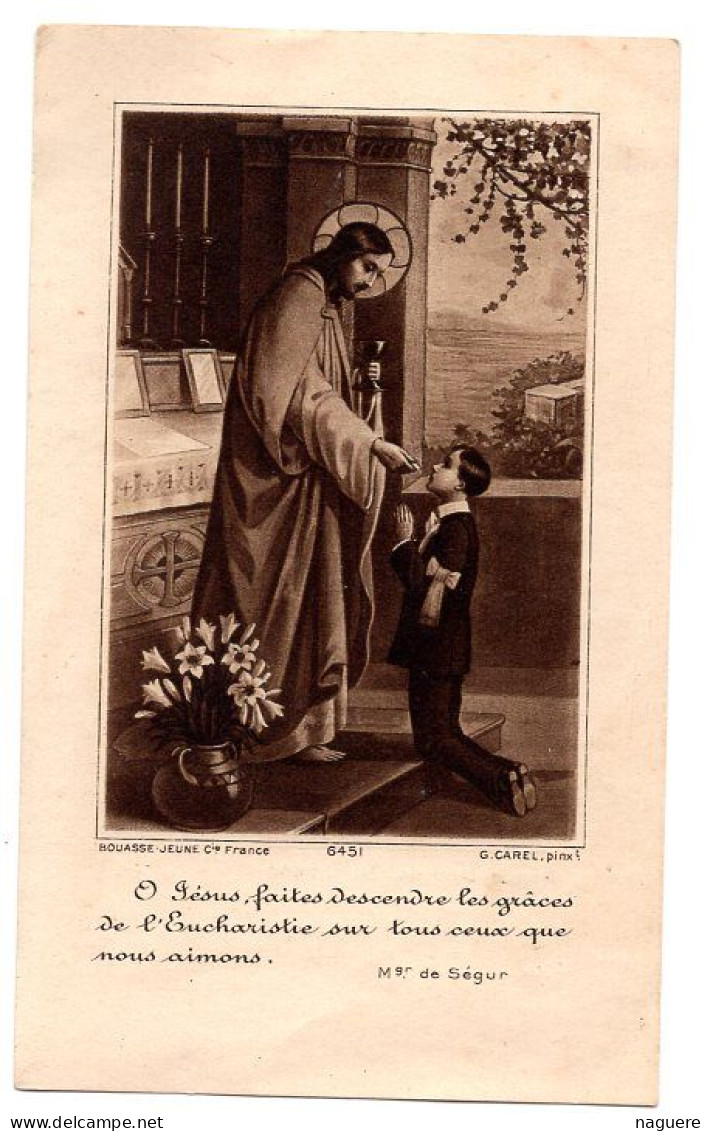 MARMANDE  SERGE ESPIET 1932  SOUVENIR DE COMMUNION   -  IMAGE RELIGIEUSE GENEALOGIE - Kommunion Und Konfirmazion