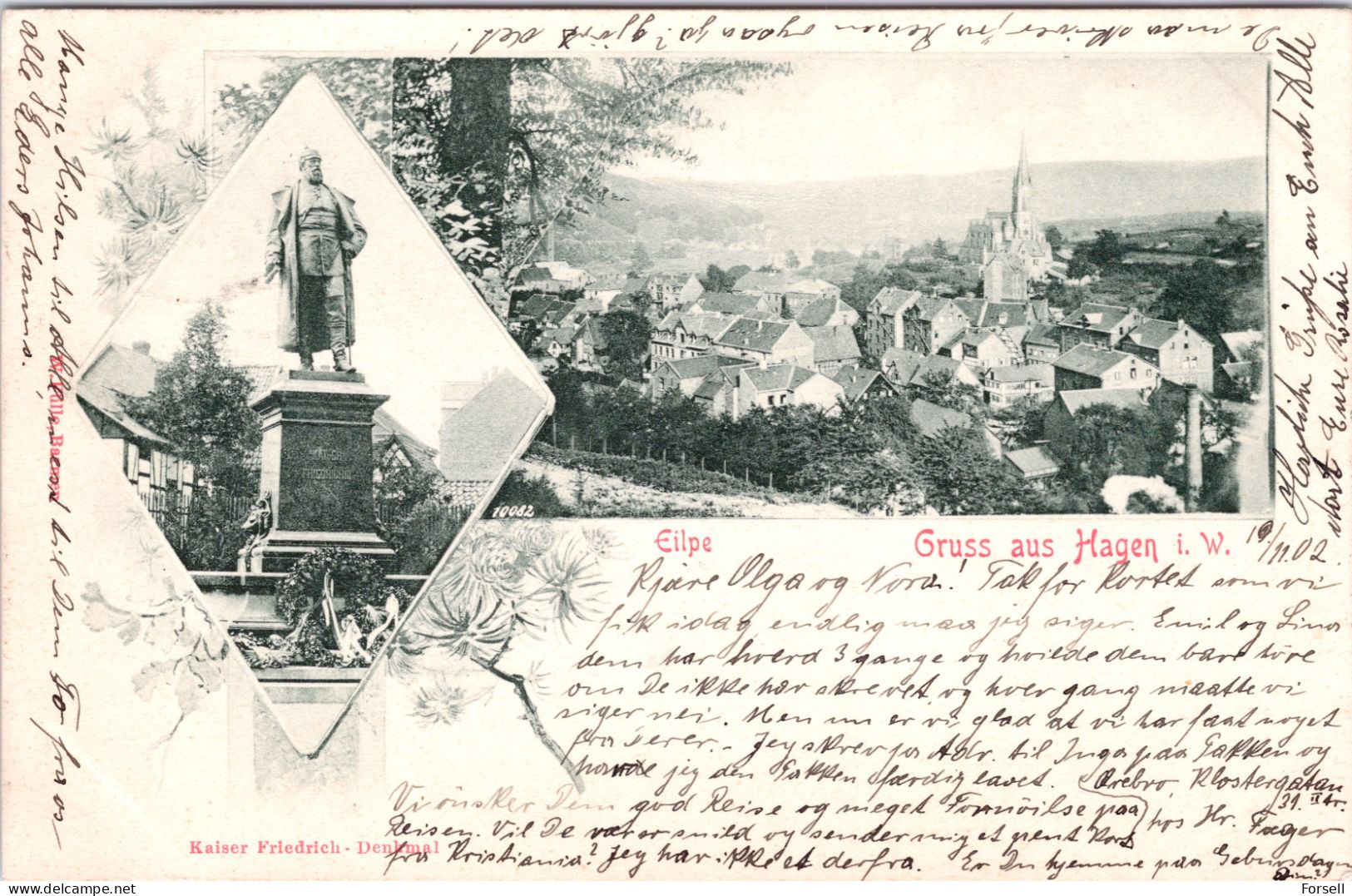 Gruss Aus Hagen , Eilpe (Bahnpost Stempel: Hagen-Dieringhausen, 1902, Nach Norwegen) - Hagen