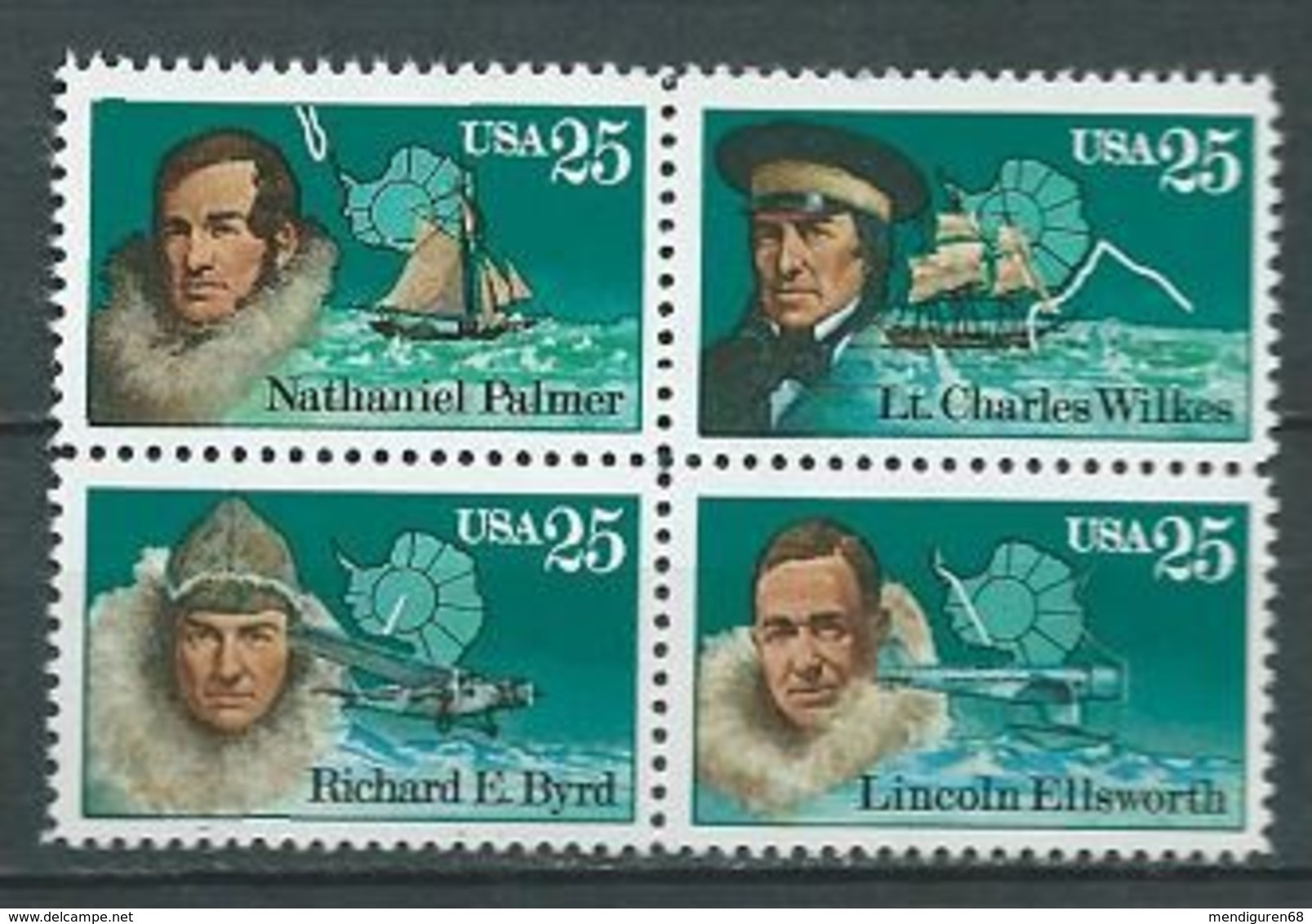 VERINIGTE STAATEN ETATS UNIS USA 1988 ANTARCTIC EXPLORERS  SET 4V. MNH SC 2386-89 YT 1828-31 MI 2004-07 SG 2370-73 - Ungebraucht