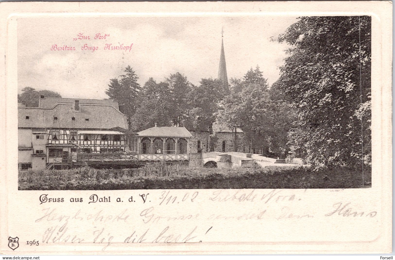 Gruss Aus Dahl.a.d.V. (Stempel: Dahl 1902) - Dortmund