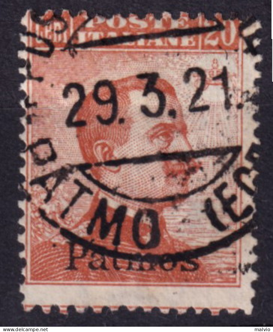 1921- PATMO (O=used) Michetti C. 20 Con Filigrana (11) - Egée (Patmo)