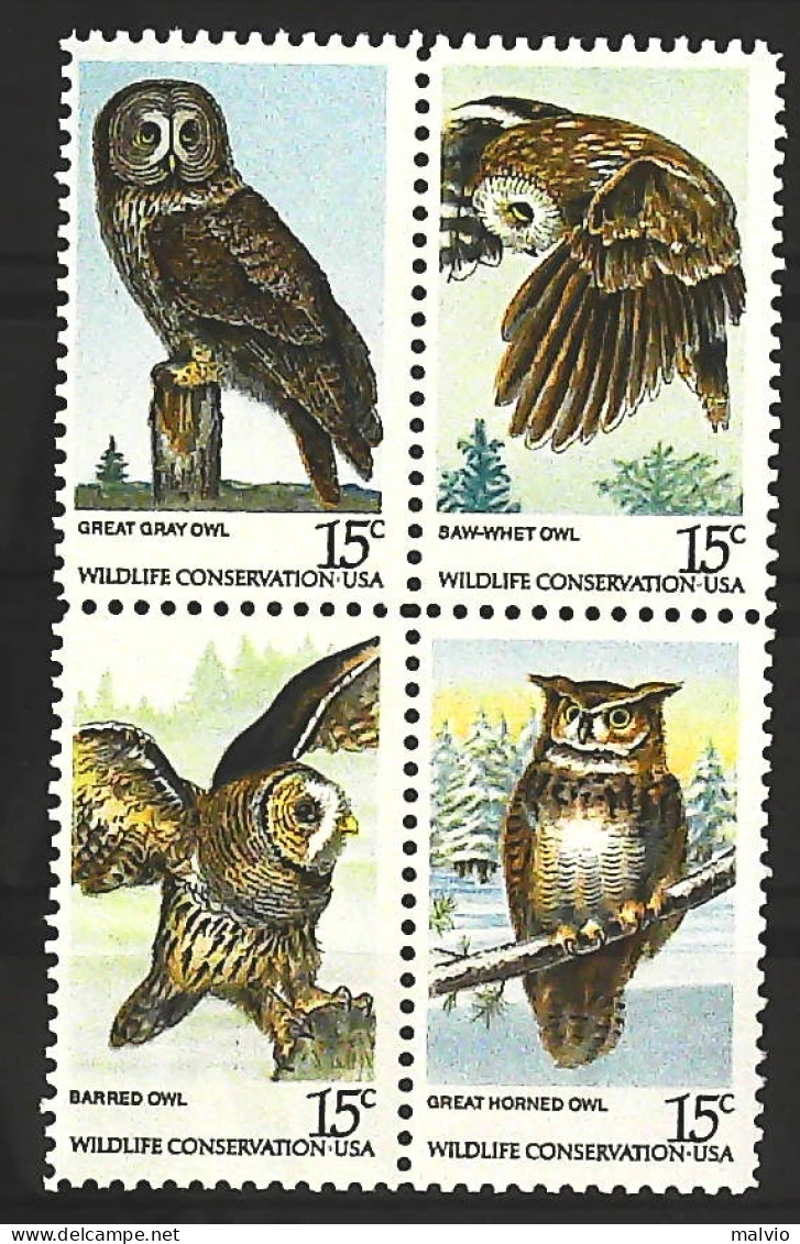1978-U.S.A. (MNH=**) Serie 4 Valori Uccelli - 1901-20