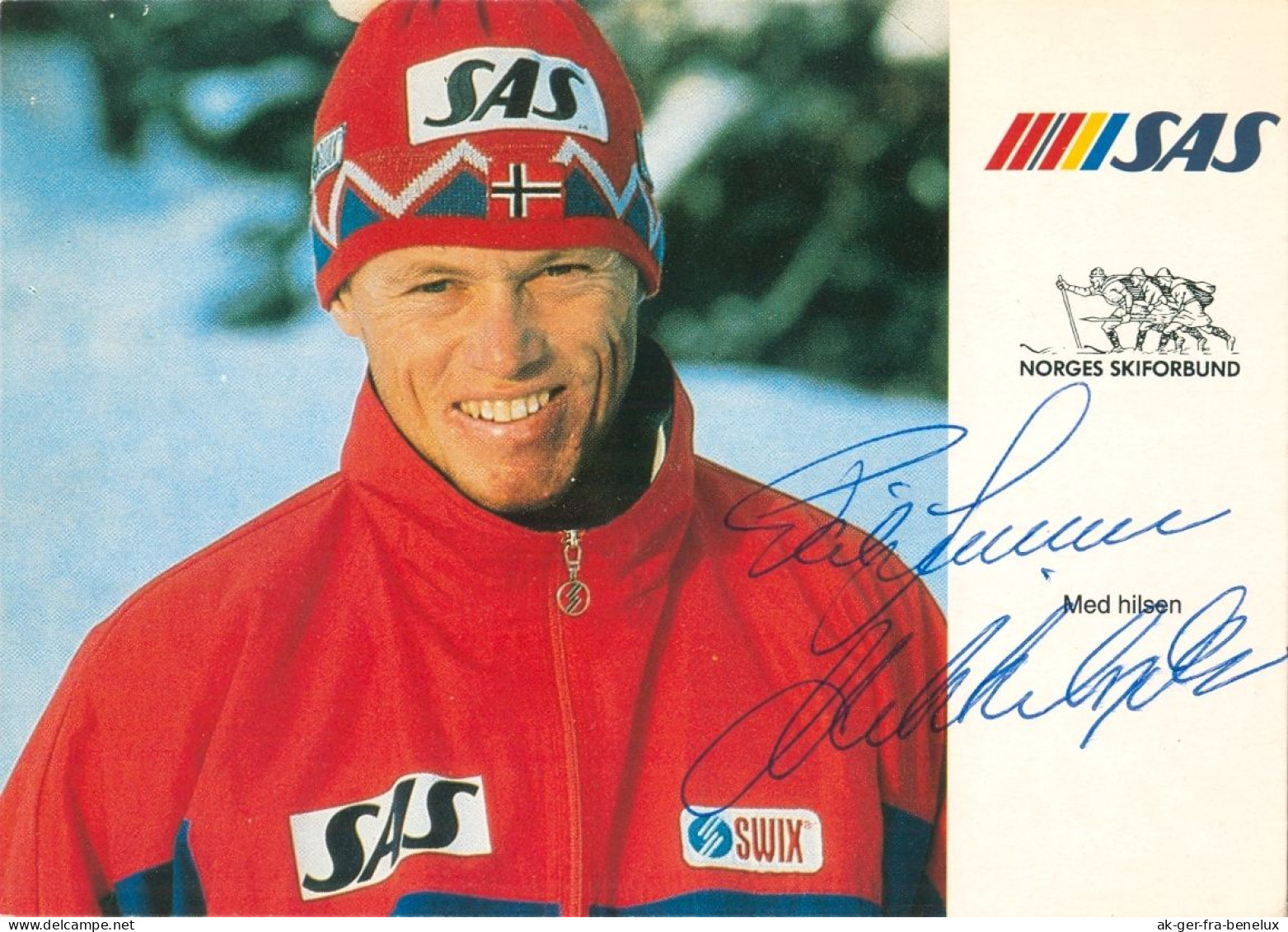 Autogramm SAS-AK Langläufer Egil Kristiansen Lillehammer Olympia Norges Skiforbund Norway Norge Noreg Norwegen Norvège - Authographs