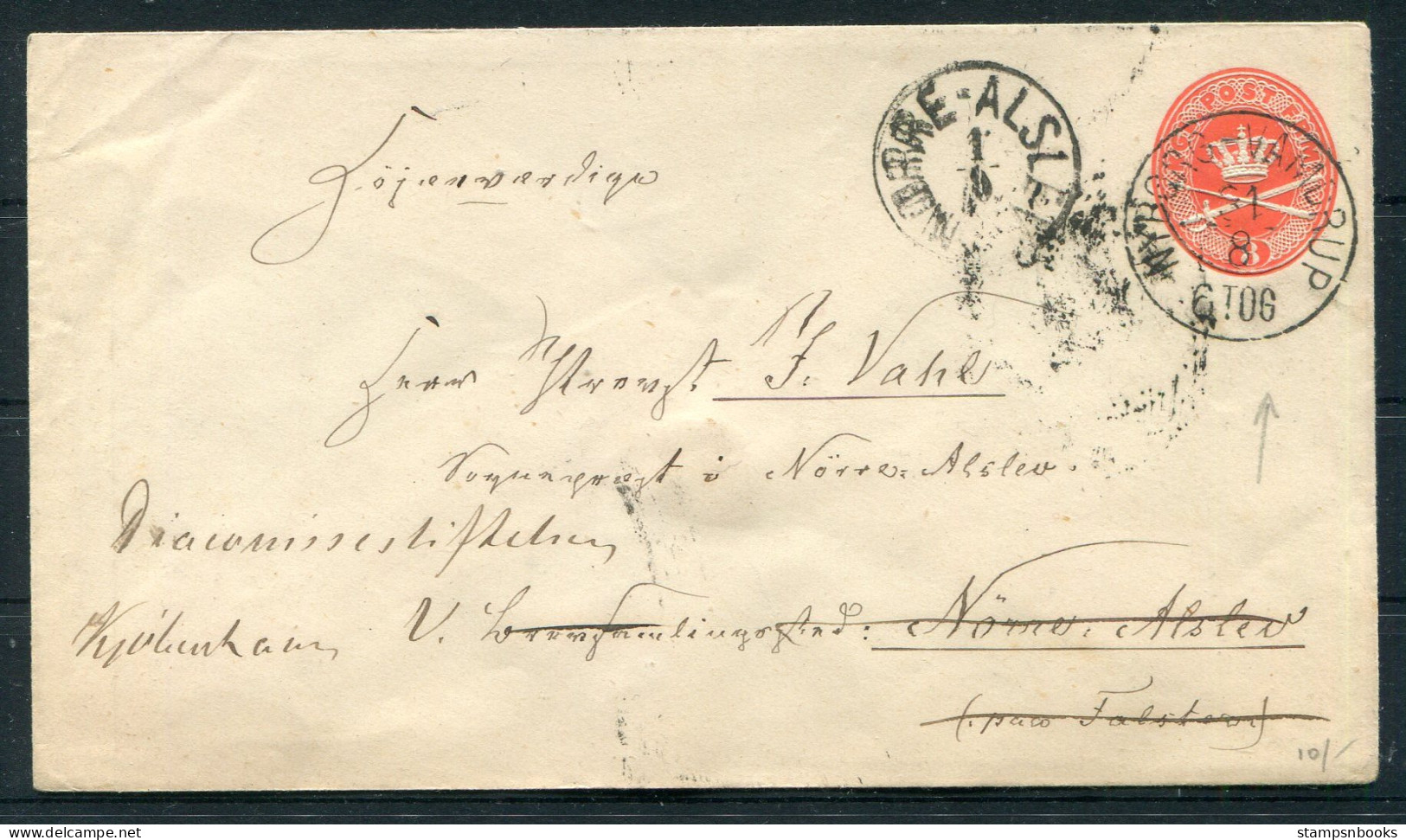 Denmark 8ore Stationery Cover NYBORG - VAMDRUP 6 TOG Railway - Norre Aslev - Cartas & Documentos