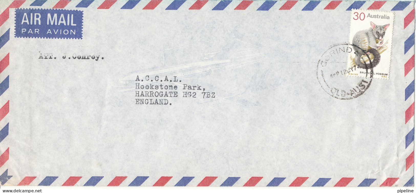 Australia Air Mail Cover Sent To England 12-7-1974 Single Franked - Briefe U. Dokumente