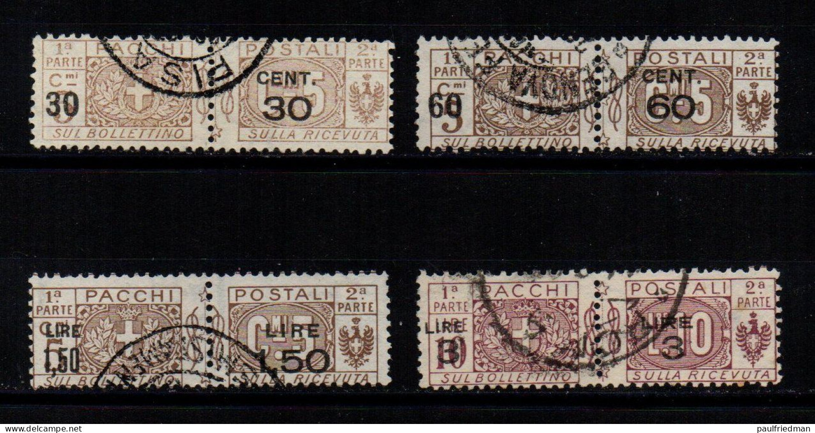 Regno 1923-25 - Pacchi Nodo Savoia Soprastampati - Usati - Paketmarken