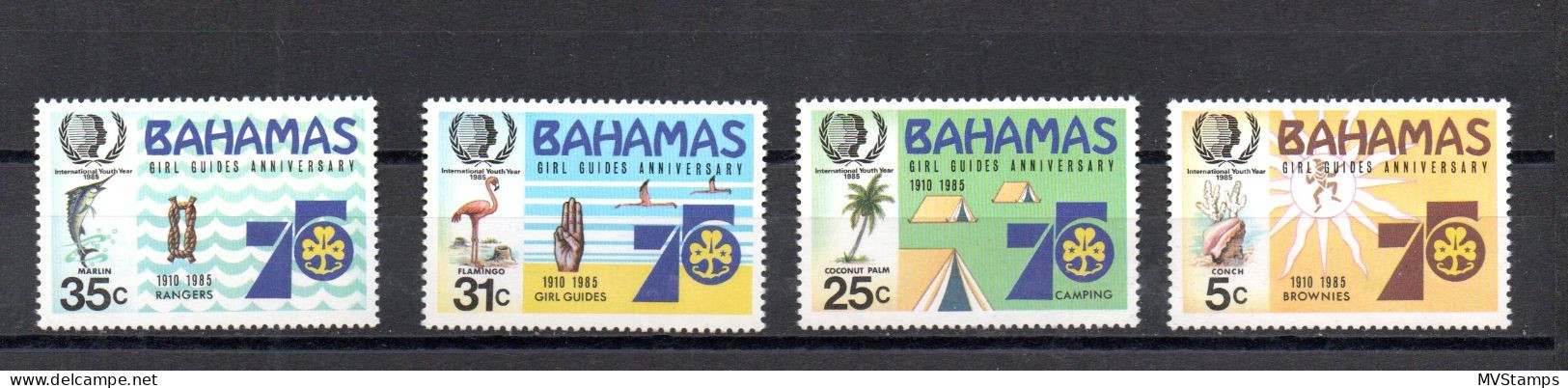 Bahamas 1985 Satz 586/89 Pfadfinderei/Scouting Postfrisch - Bahamas (1973-...)
