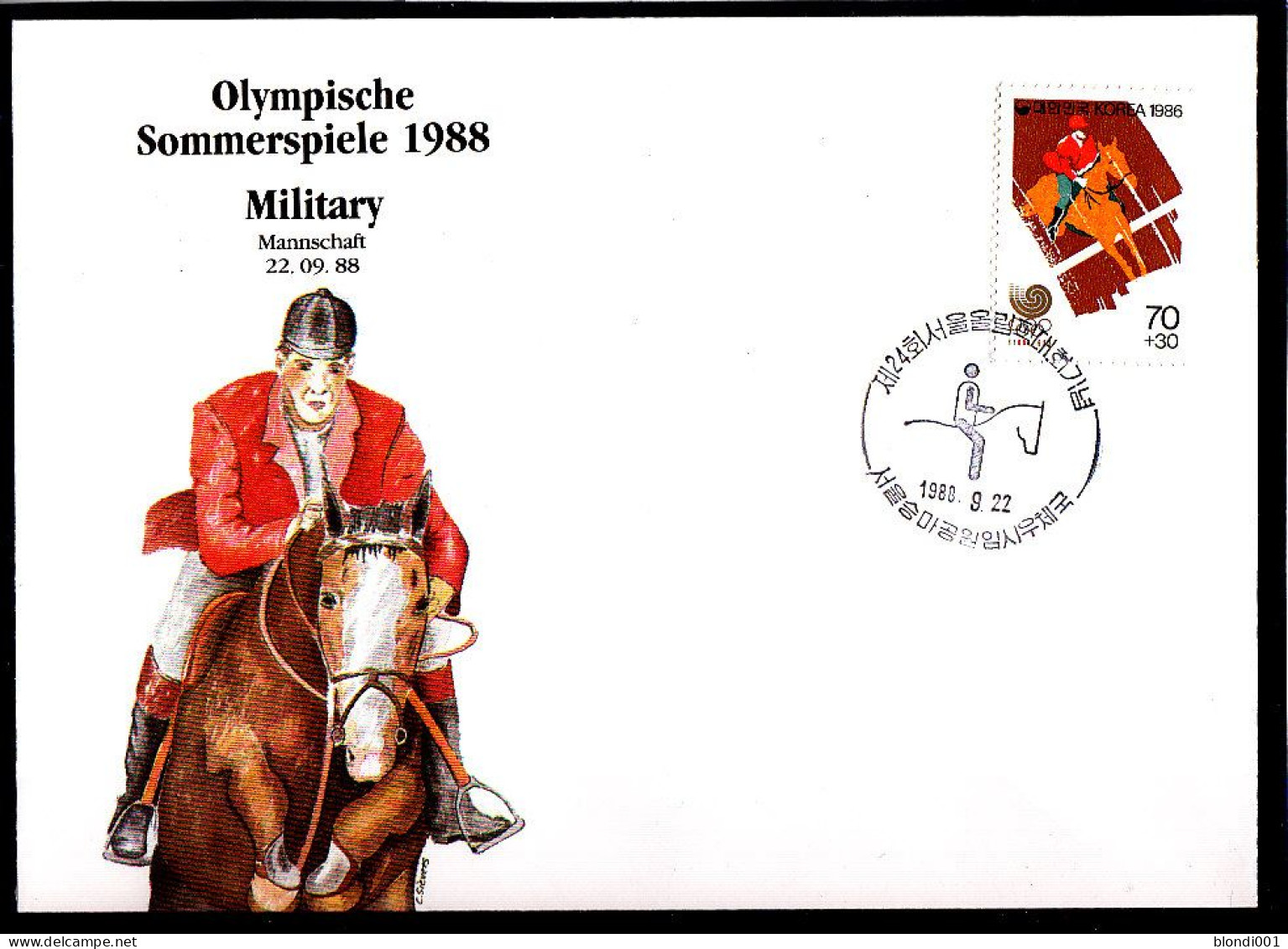 Olympics 1988 - Equestrian - Team - SOUTH KOREA - FDC Cover - Estate 1988: Seul