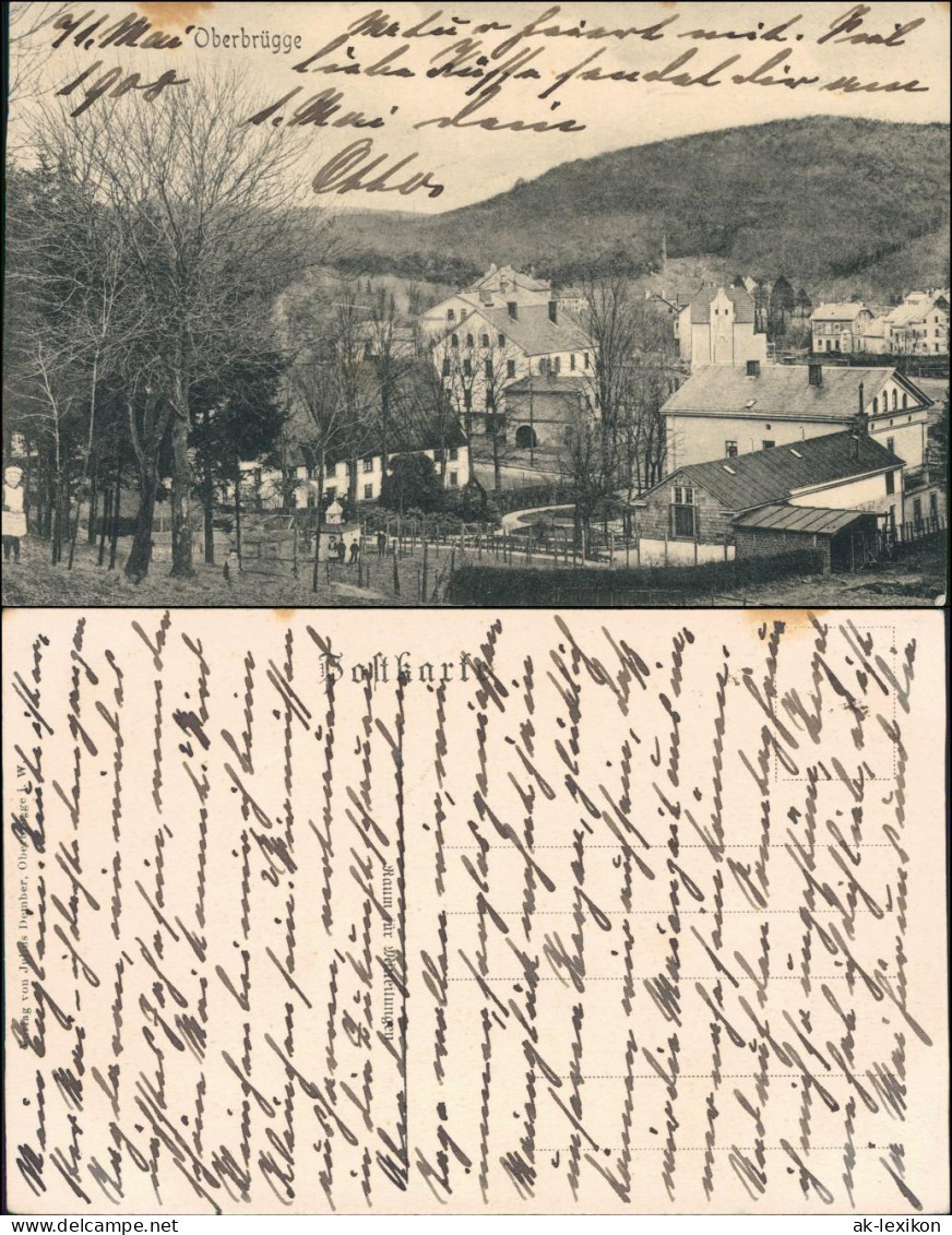 Ansichtskarte Oberbrügge-Halver Stadtpartie 1913  - Halver