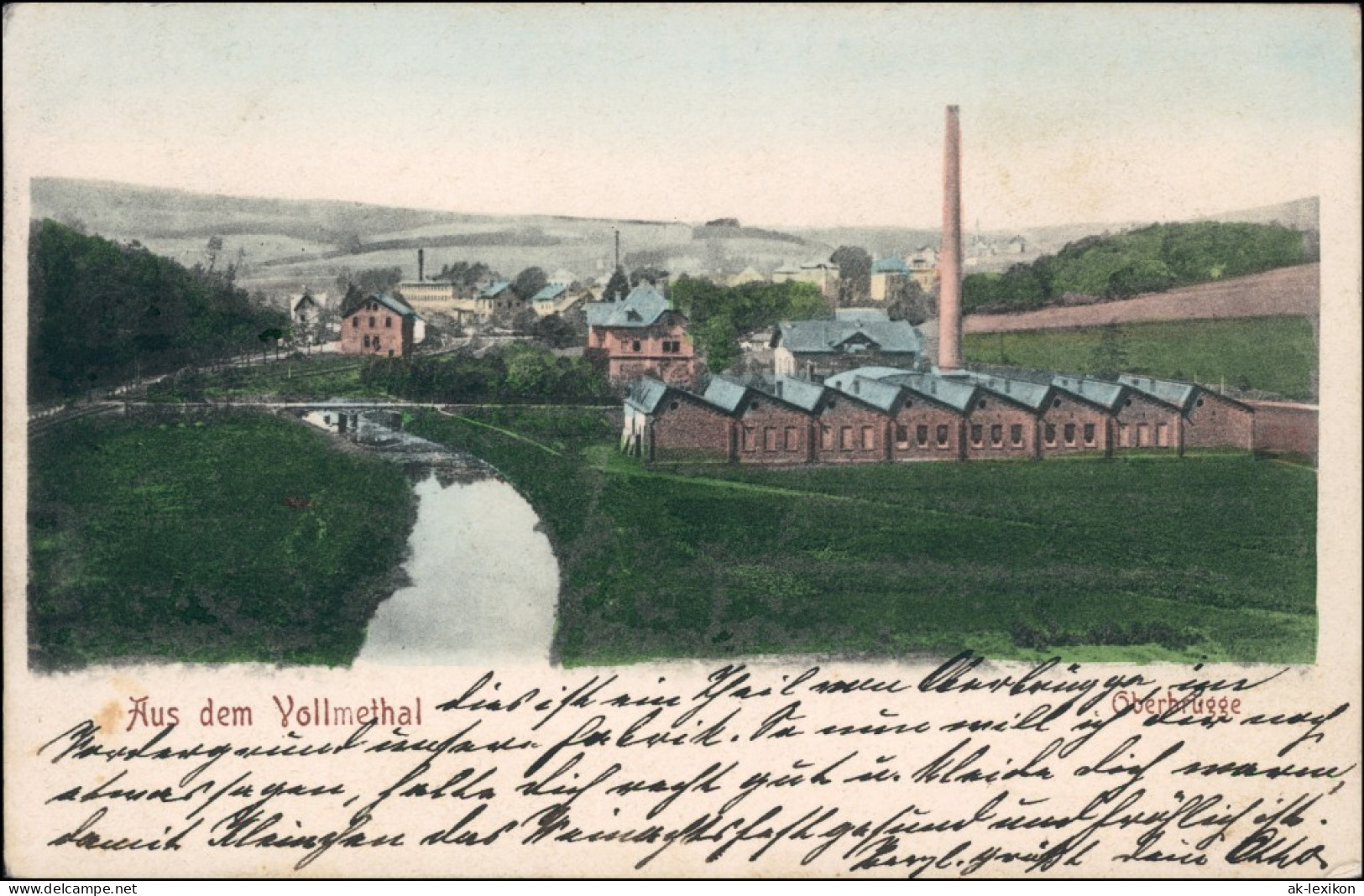 Ansichtskarte Oberbrügge-Halver Fabrikanlage - Stadt 1912  - Halver