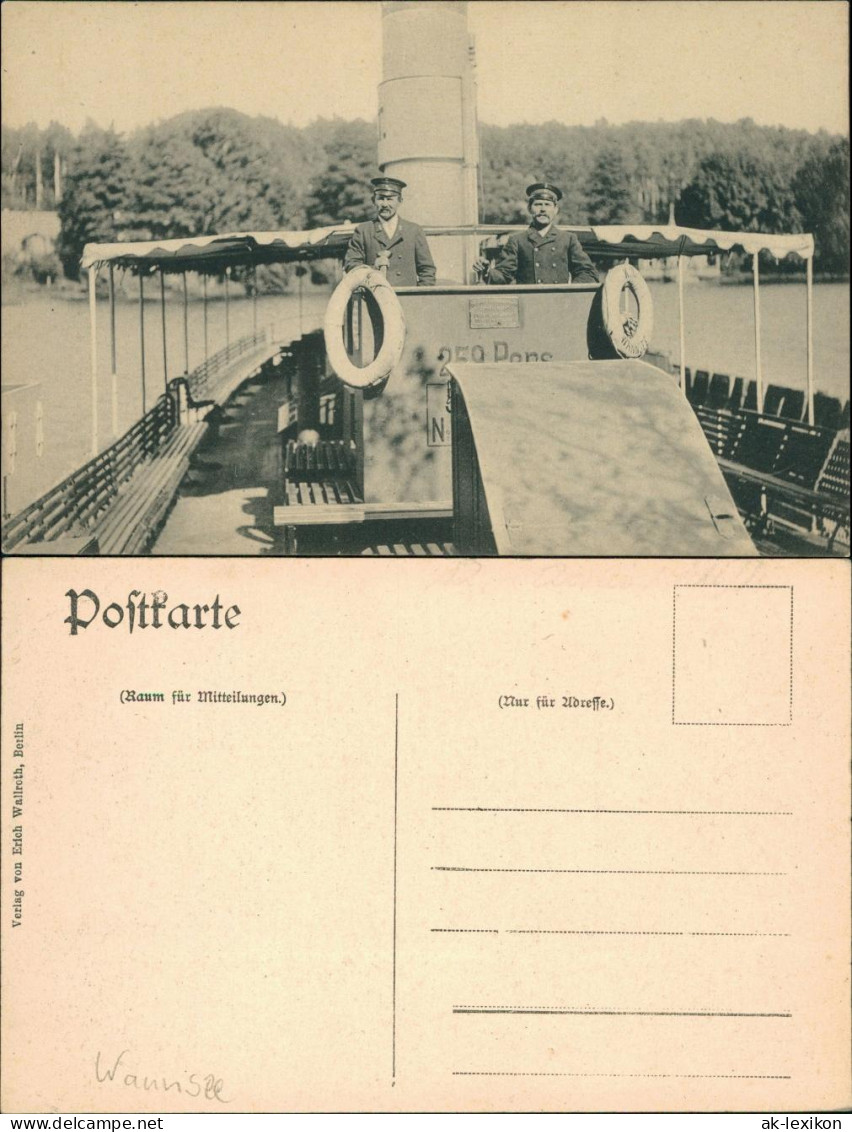 Ansichtskarte Wannsee-Berlin Auf Dem Dampfer - Kapitän Wannsee 1913  - Wannsee