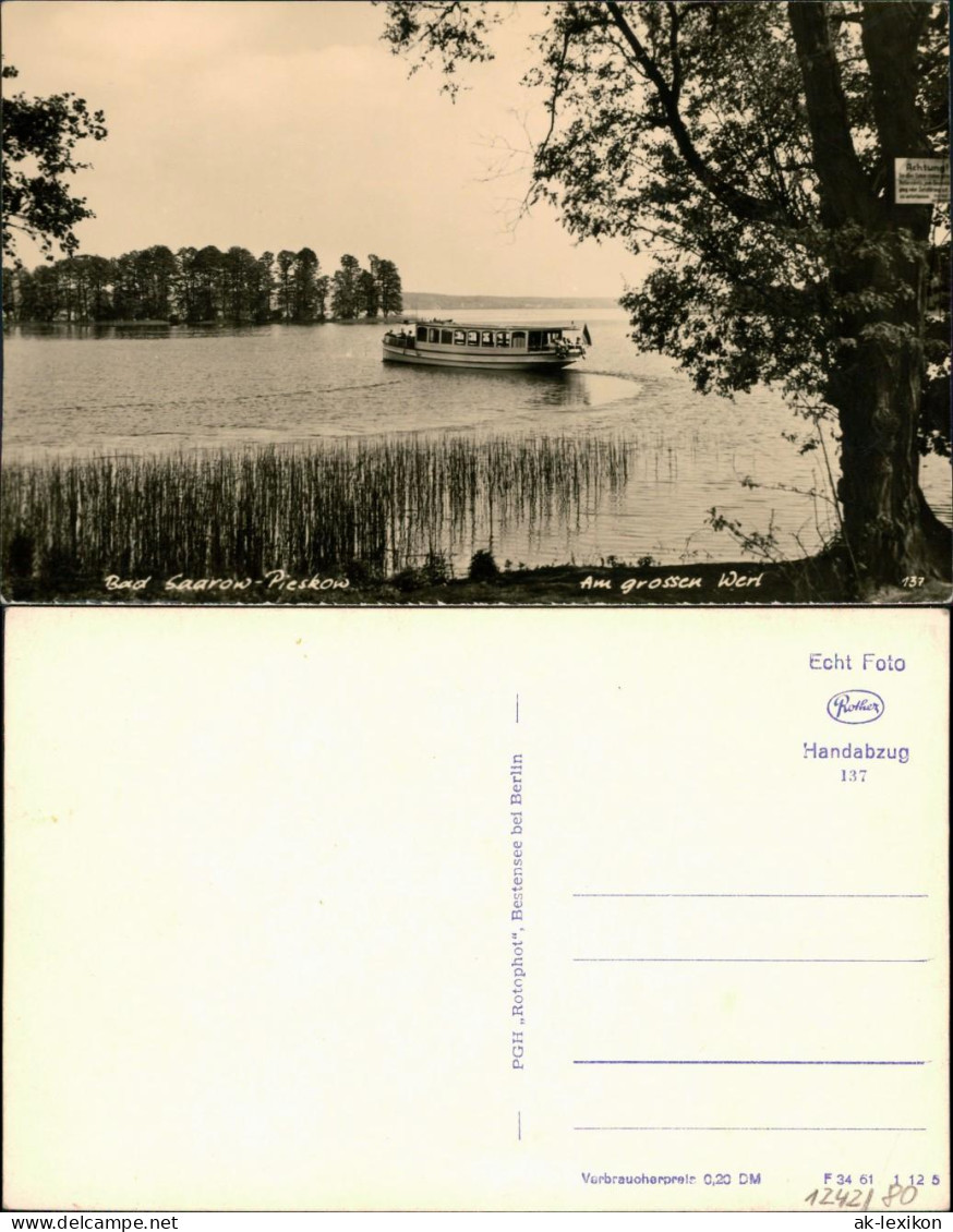 Ansichtskarte Pieskow-Bad Saarow Fahrgastschiff, Am Großen Werl 1962 - Bad Saarow