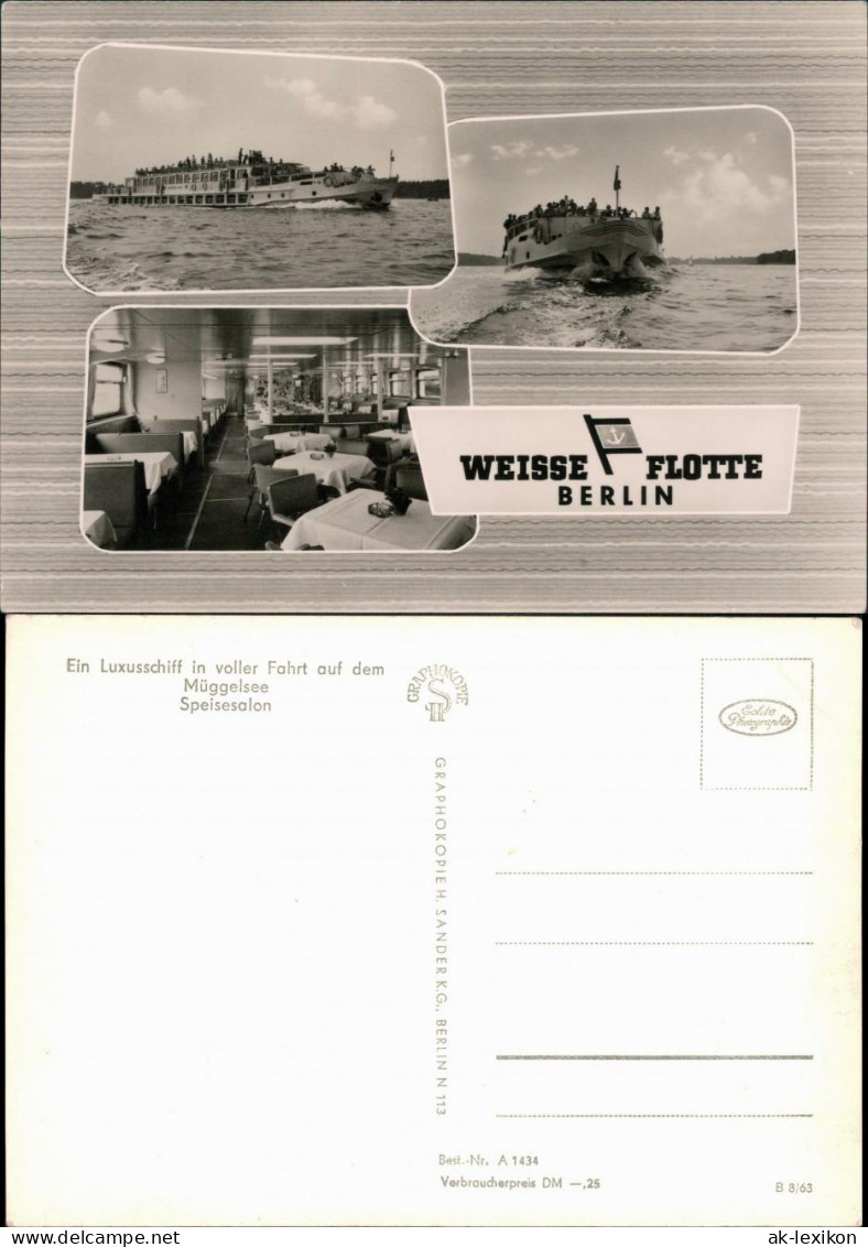 Ansichtskarte Köpenick-Berlin Weiße Flotte Berlin Auf Dem Müggelsee 1963 - Koepenick
