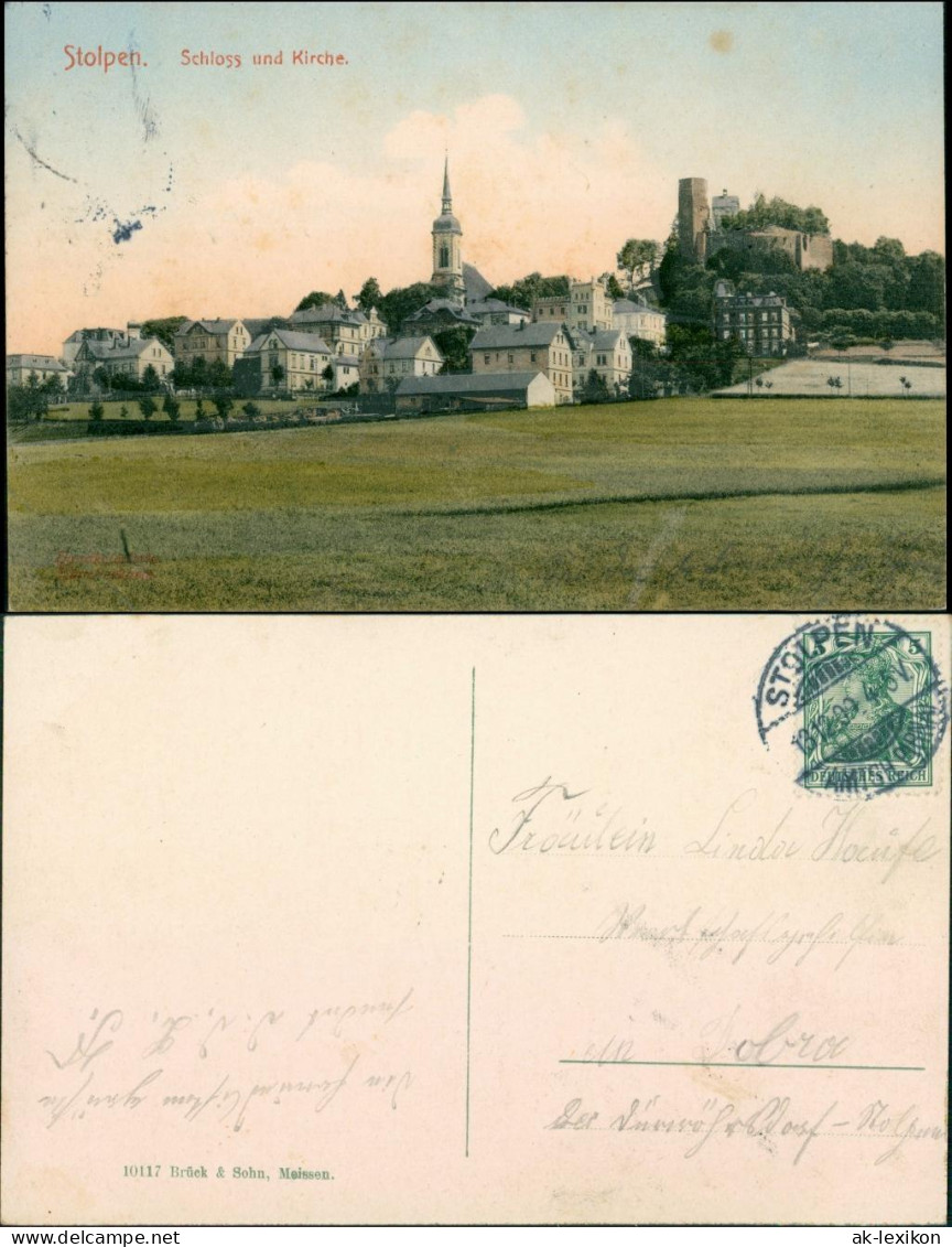 Ansichtskarte Stolpen Schloss Und Kirche Panorma 1909 - Stolpen