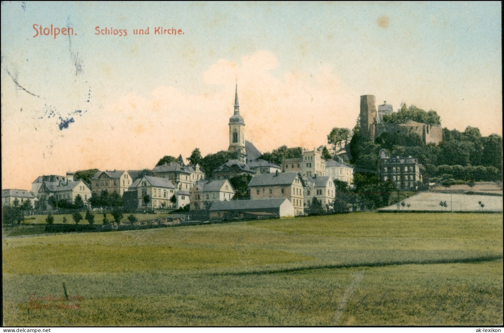 Ansichtskarte Stolpen Schloss Und Kirche Panorma 1909 - Stolpen