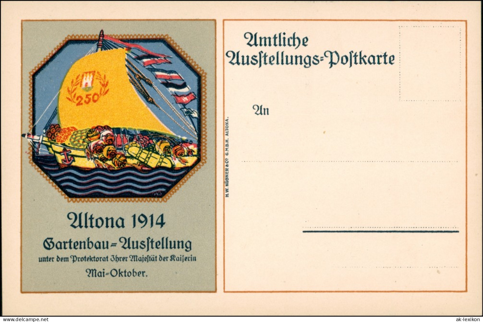 Altona-Hamburg Gartenbau-Ausstellung, Amtliche Ausstellungspostkarte 1914 - Altona