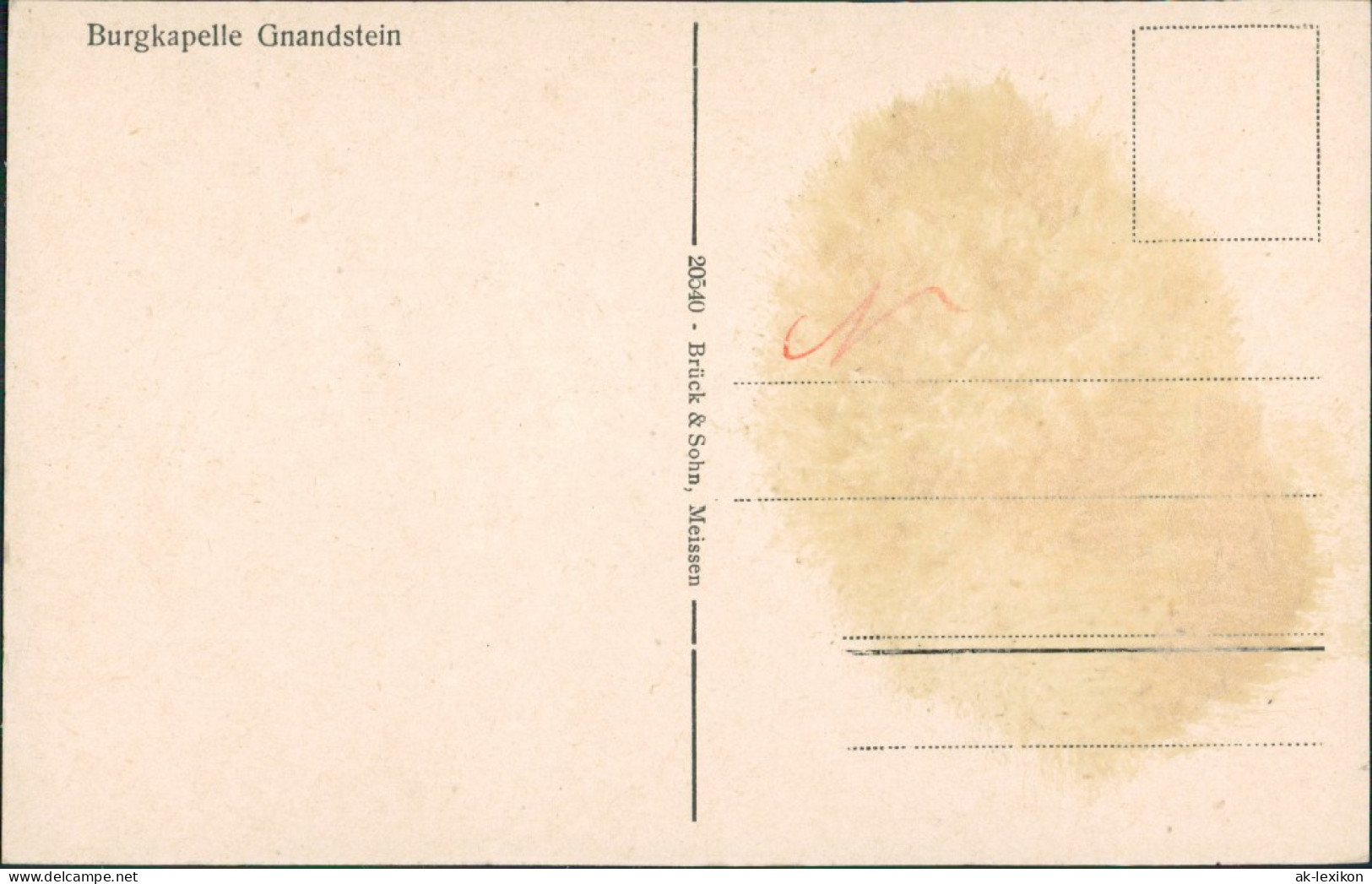 Ansichtskarte Gnandstein-Kohren-Sahlis Innen - Burgkappelle Gnandstein 2 1913  - Kohren-Sahlis
